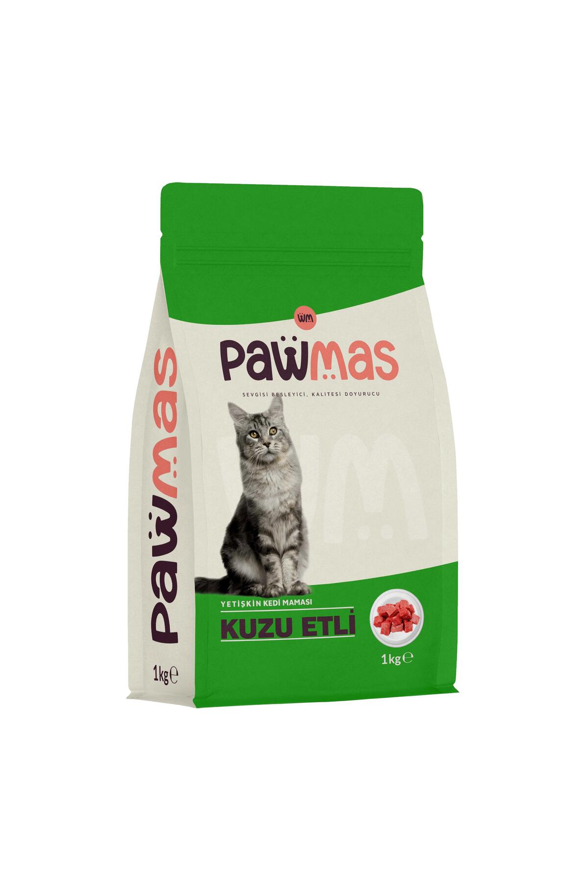 غذای خشک گربه بالغ با گوشت بره پاوماس Pawmas، ۱ کیلوگرم