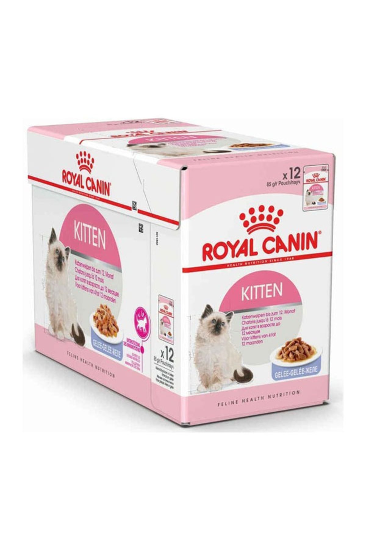 غذای مرطوب ژله‌ای بچه‌گربه رویال کنین Royal Canin، طعم مرغ، ۱۲ عدد ۸۵ گرمی