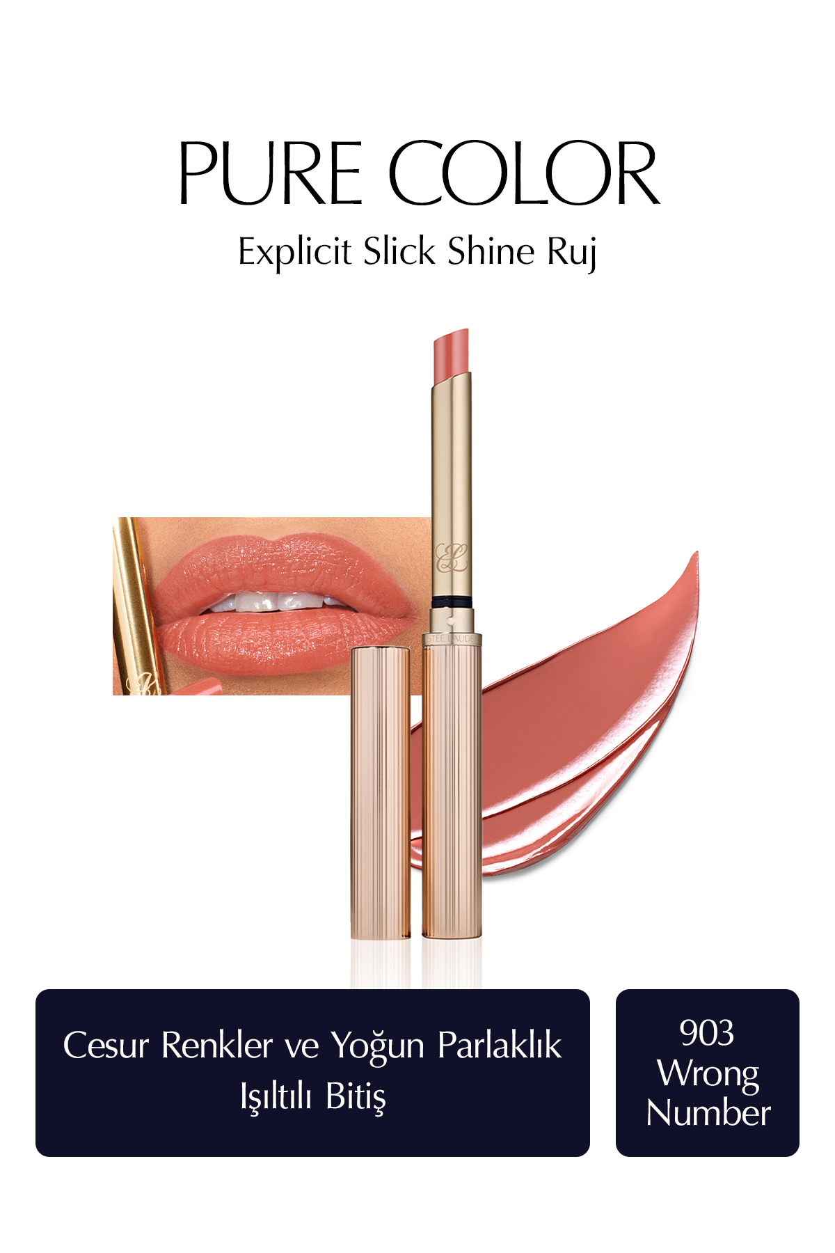 رژ لب پایانی درخشان شفاف رنگ: 903 شماره اشتباه استی لادر Estee Lauder