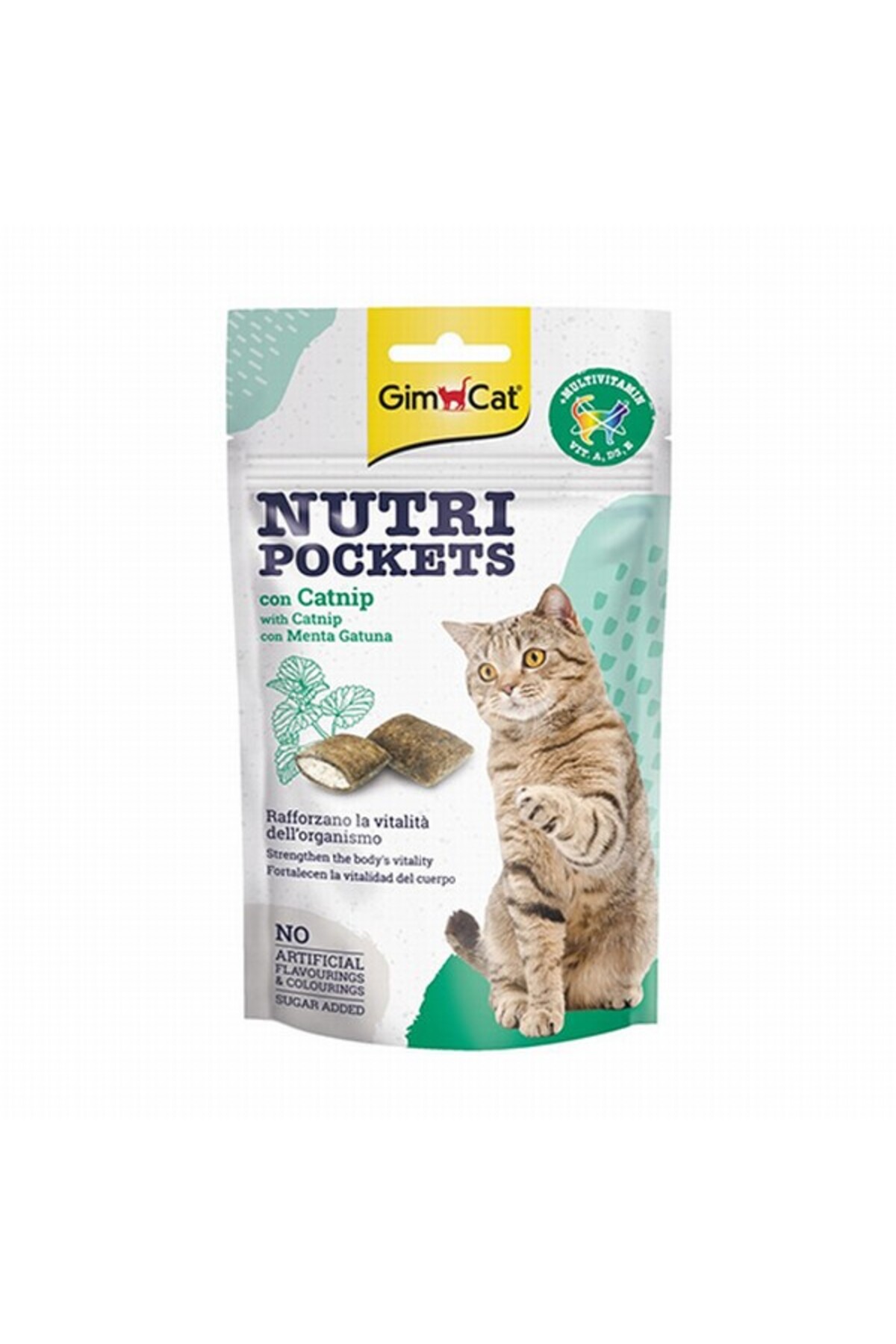 تشویقی گربه گیم‌کت Gimcat Nutri Pockets کت‌نیپ و مولتی‌ویتامین، ۶۰ گرم