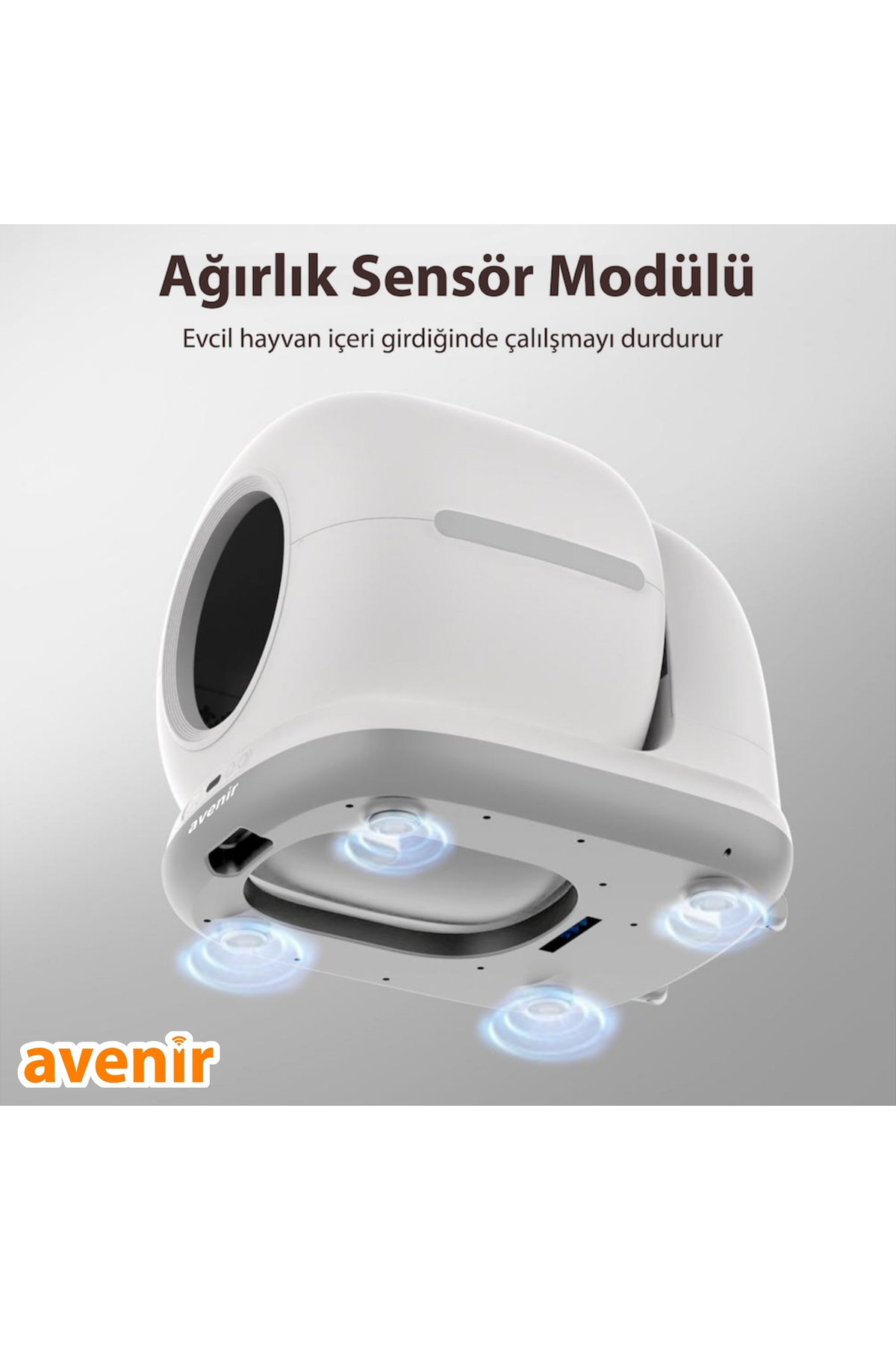 توالت هوشمند و خودکار گربه آونیر AVENİR، با کنترل اپلیکیشنی و زیرانداز همراه 75L