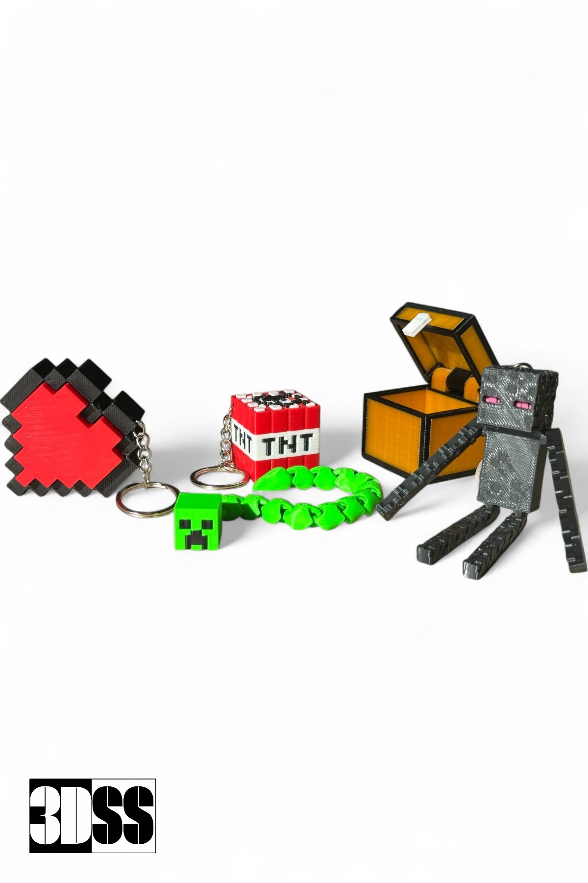 اسباب بازی های فیگور شخصیت ست 5 تکه MINECRAFT شامل جاکلیدی قلب کلیک کننده هدیه پرکننده پیناتا 3DSS
