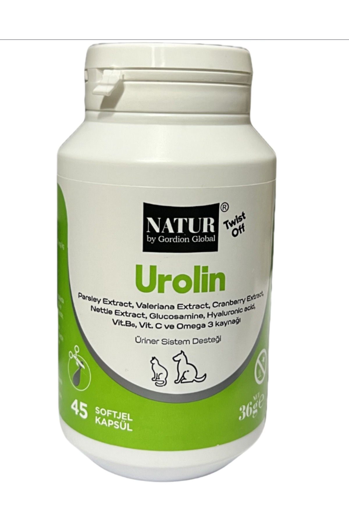 مکمل ویتامینی گربه ناتور Natür Natur Urolin 45، کپسول ژل نرم ۳۶ گرم