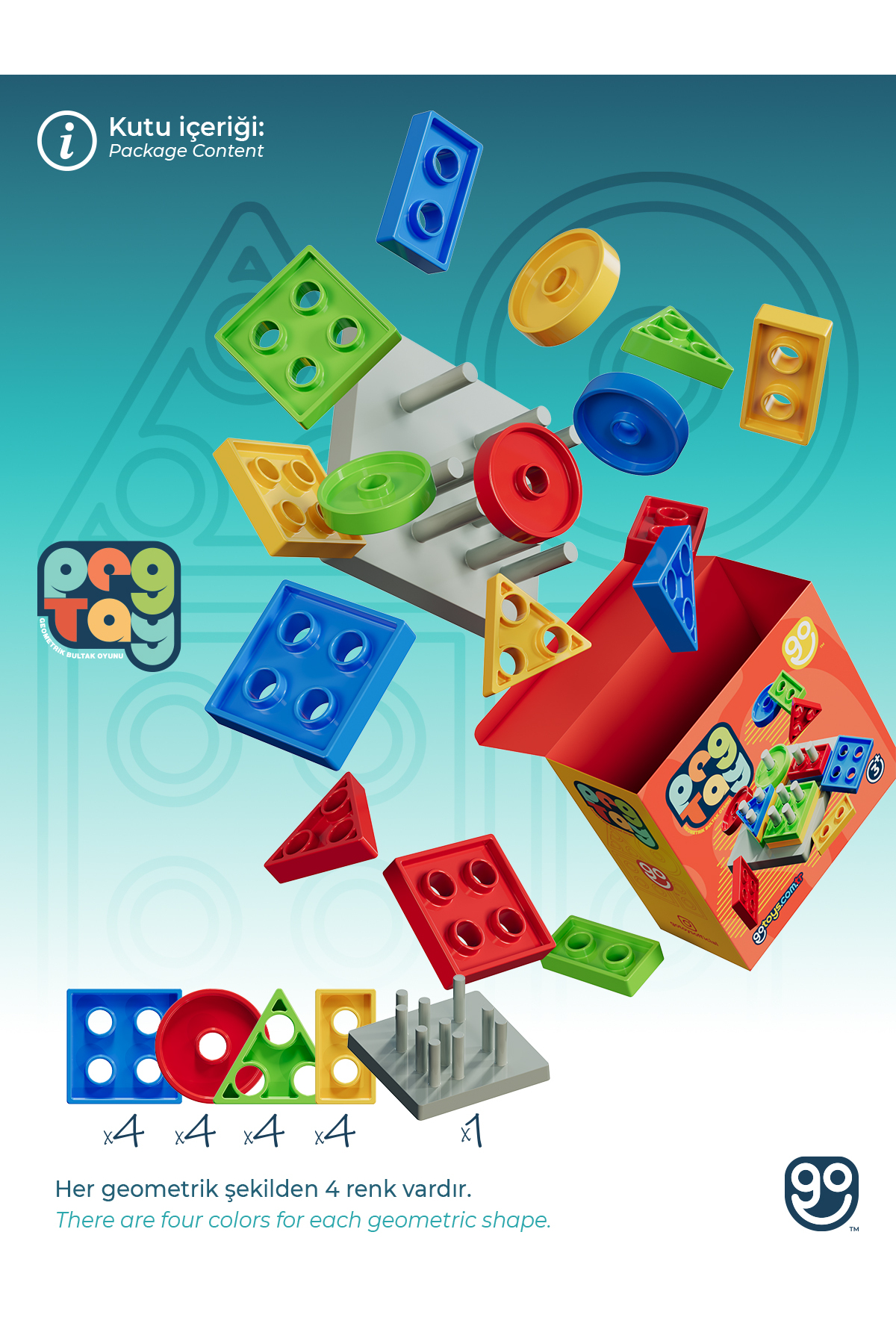 اسباب بازی آموزشی TAG PAG BULTIK شکل هندسی اورجینال Go Toys