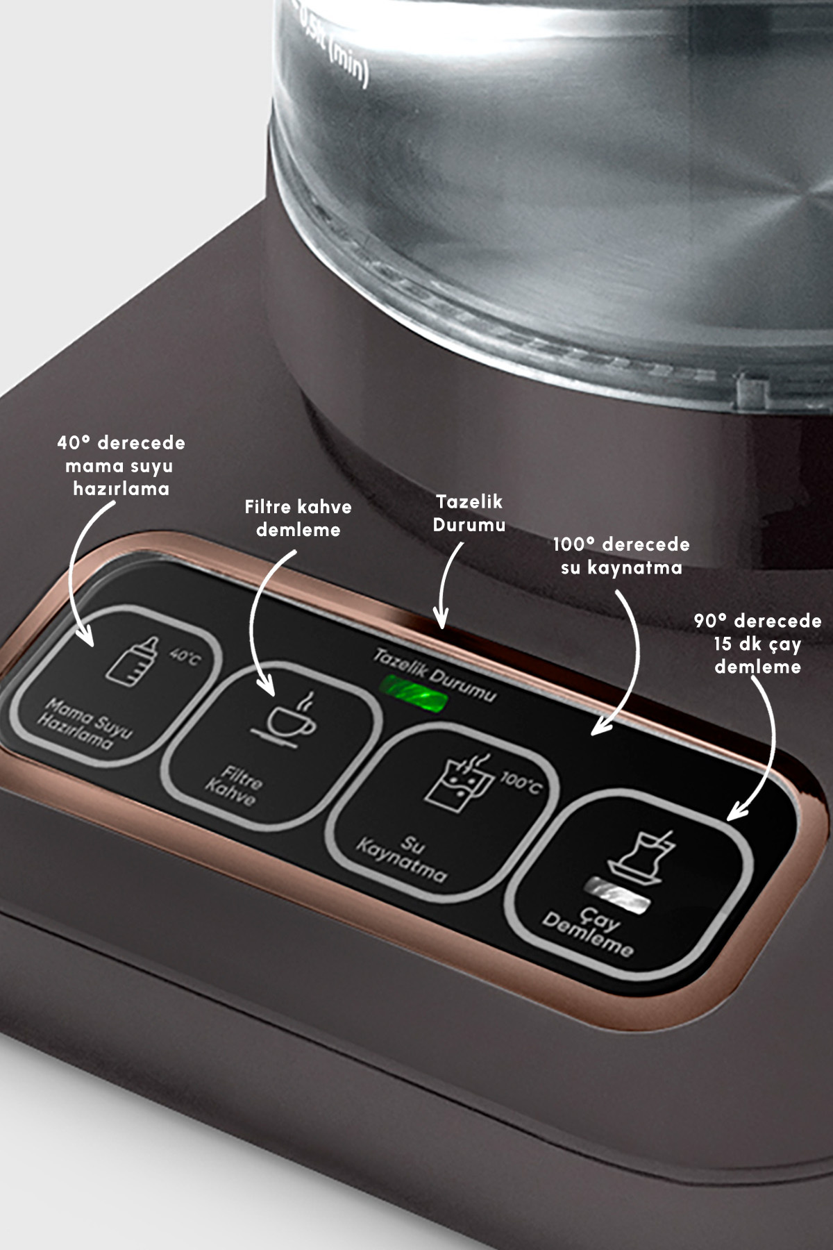 چای ساز TEA LOVER ROBOTEA PRO CONNECT 4 IN 1 TAKING GLASS MACHINE WALNUT BROWN اورجینال Karaca
