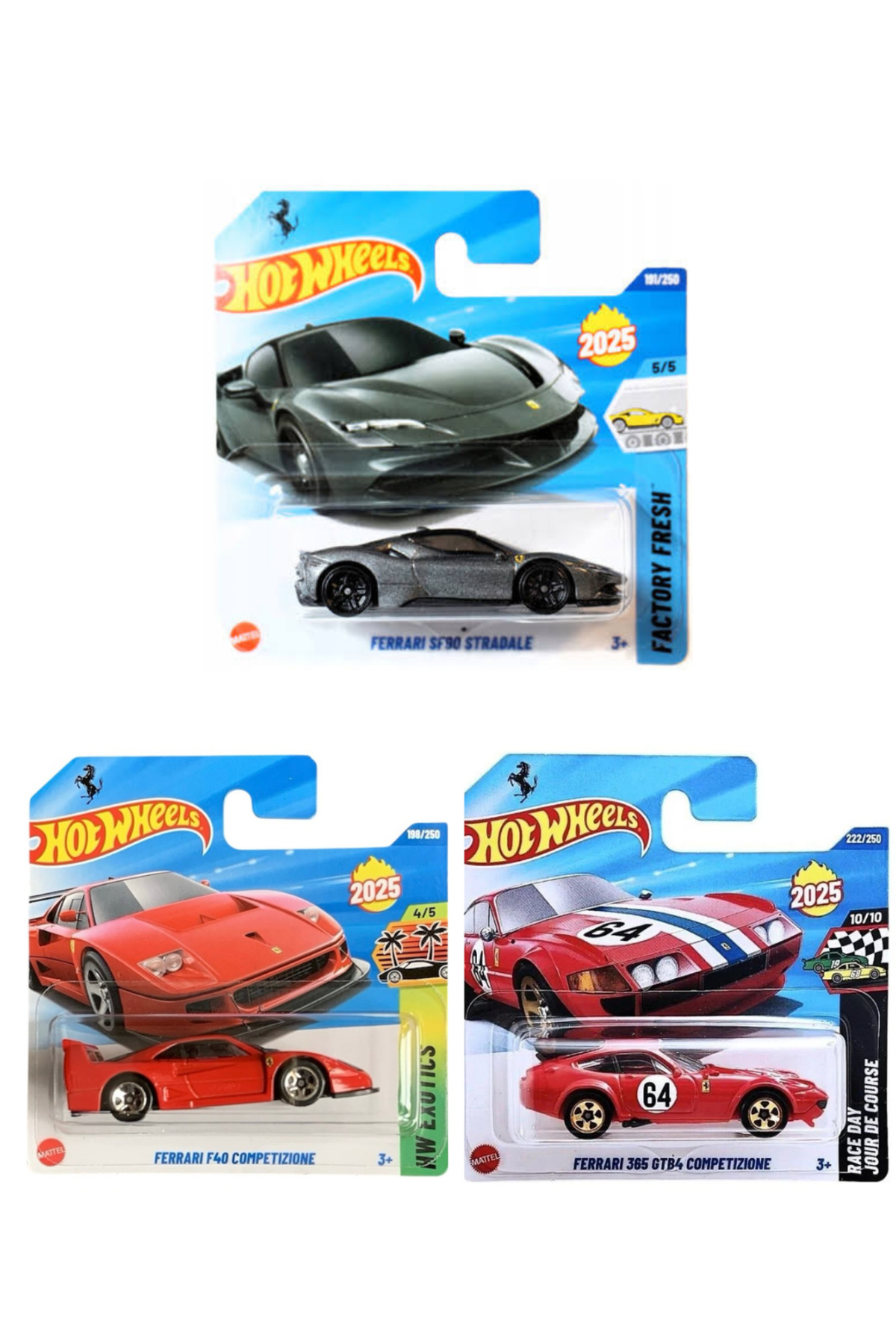ماشین اسباب بازی فراری SF90 STRADALE F40 365 GTB4 از ترکیه HOT WHEELS