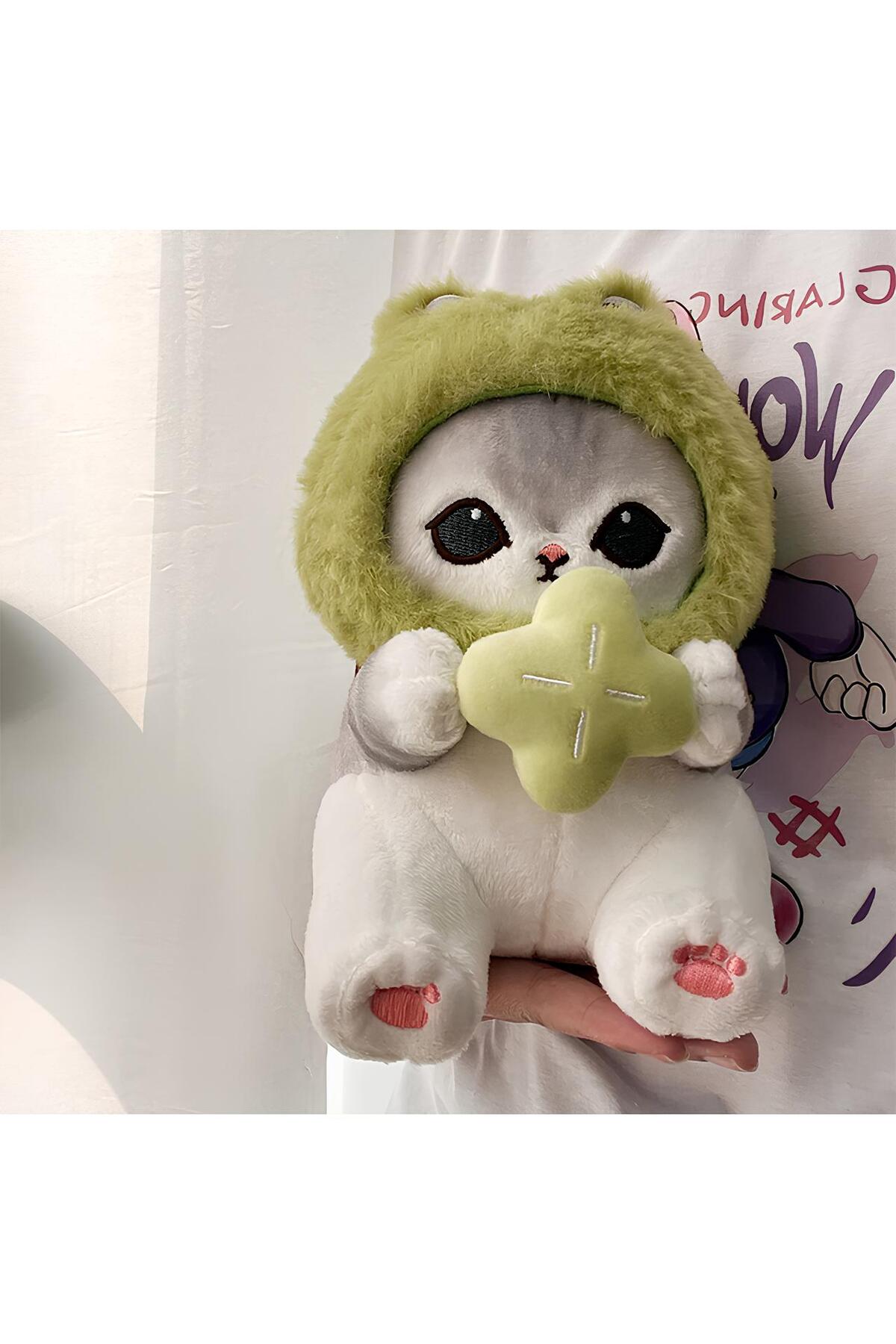 اسباب بازی های پشمی لباس گربه در قورباغه 35 سانتی متر موفوسند بچه مخمل خواب دار SANRIO KAWAII سلام NB market