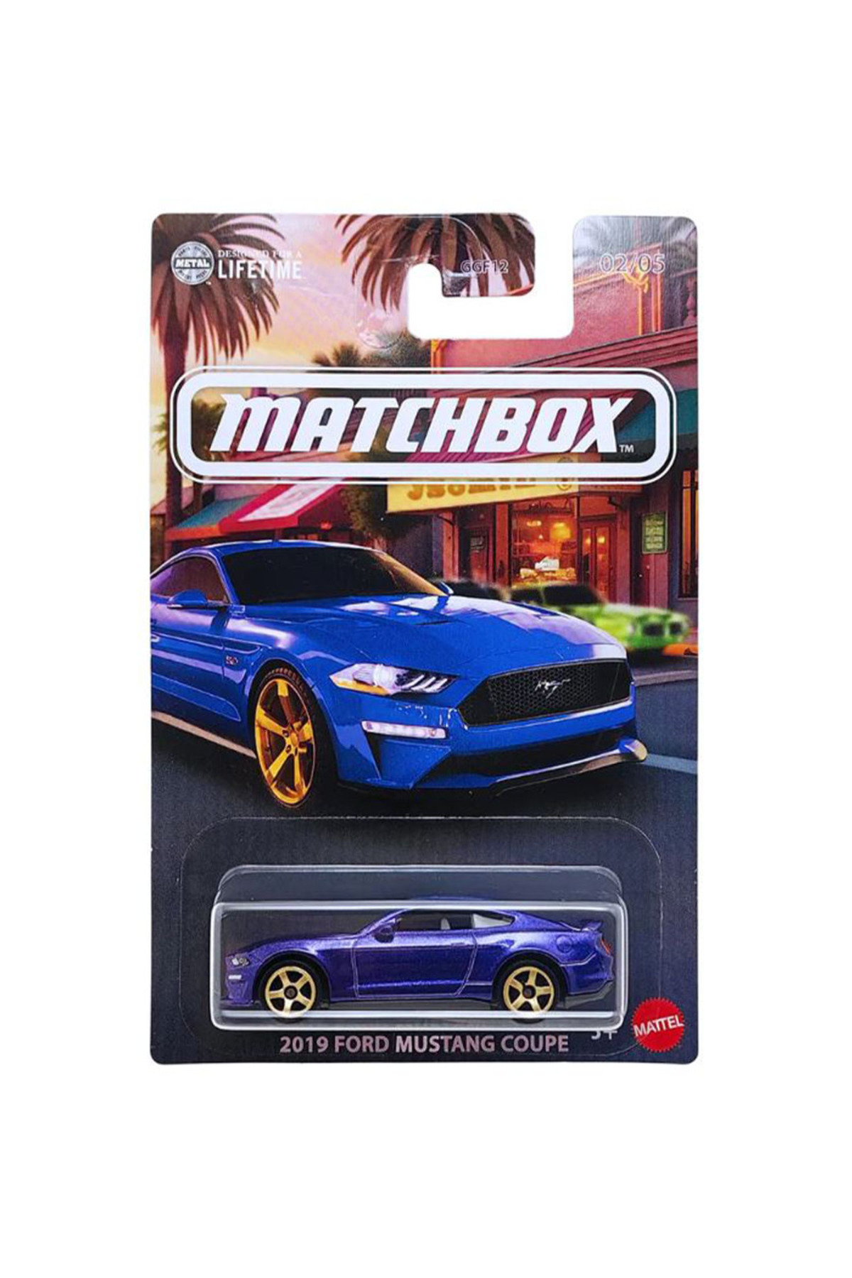 ماشین اسباب بازی جعبه کبریت فورد موستانگ کوپه 2019 قاب آبی 1 64 2025 HOT WHEELS