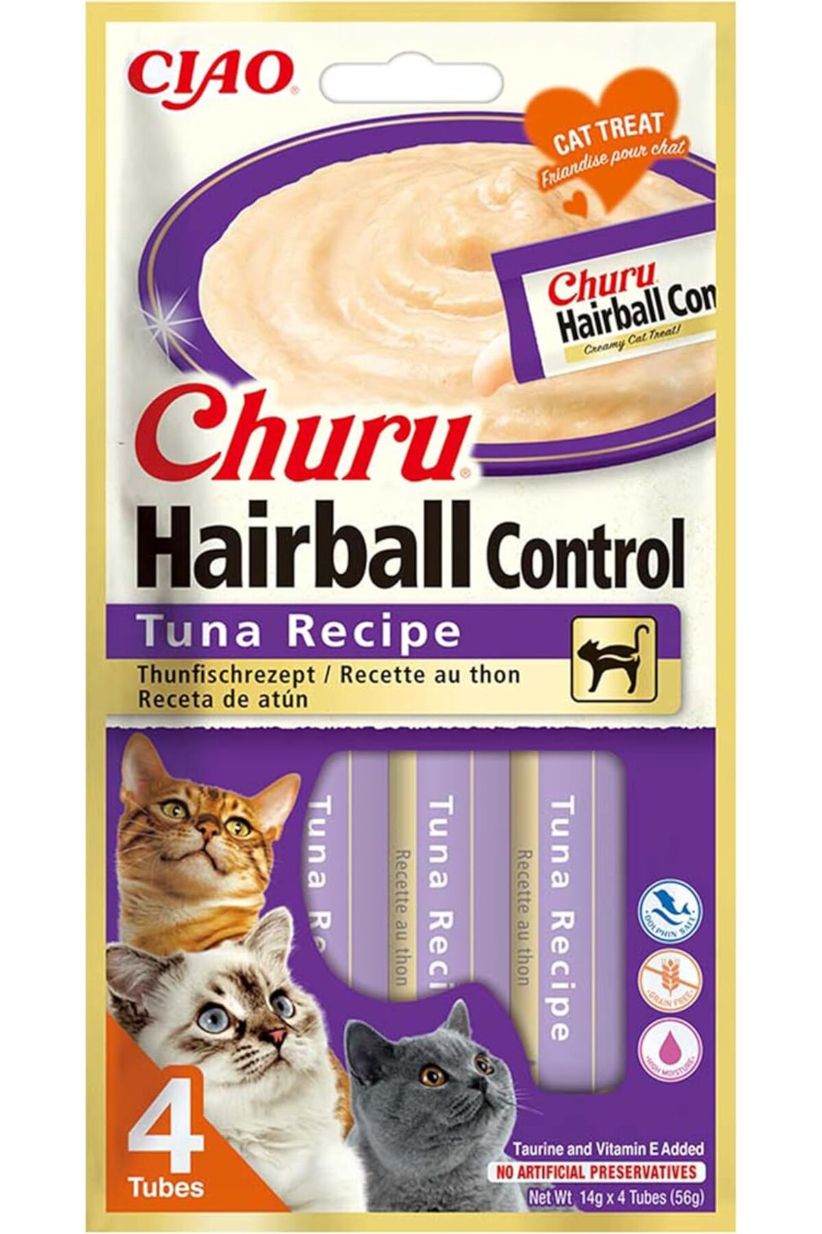 خوراکی گربه Churu Hairball Control برای پیشگیری از گلوله‌های مویی