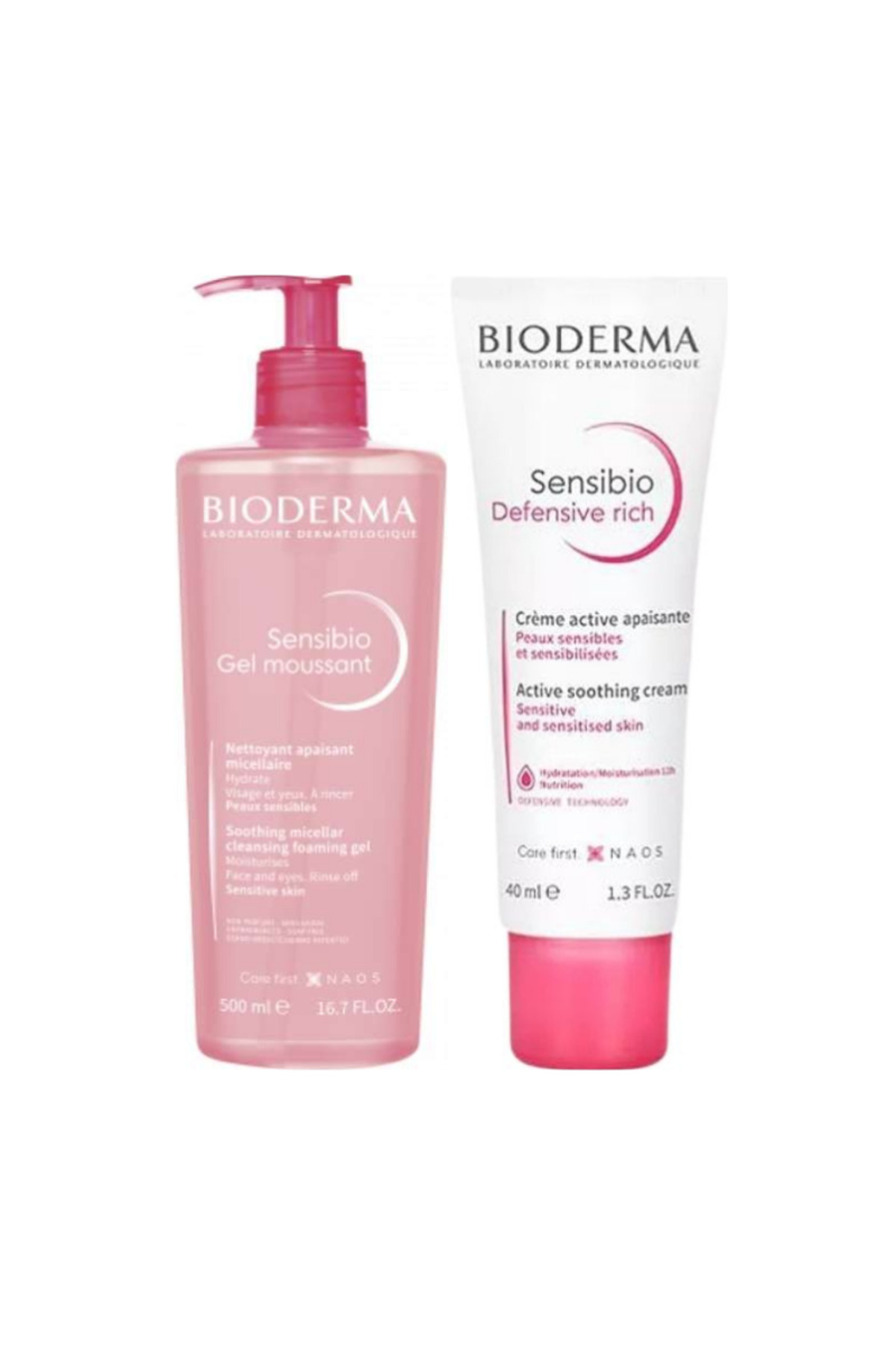 Bioderma محافظتی کرم غنی 40 میلی لیتری و ژل شستشوی فومی 500 میلی لیتری برای پوست حساس