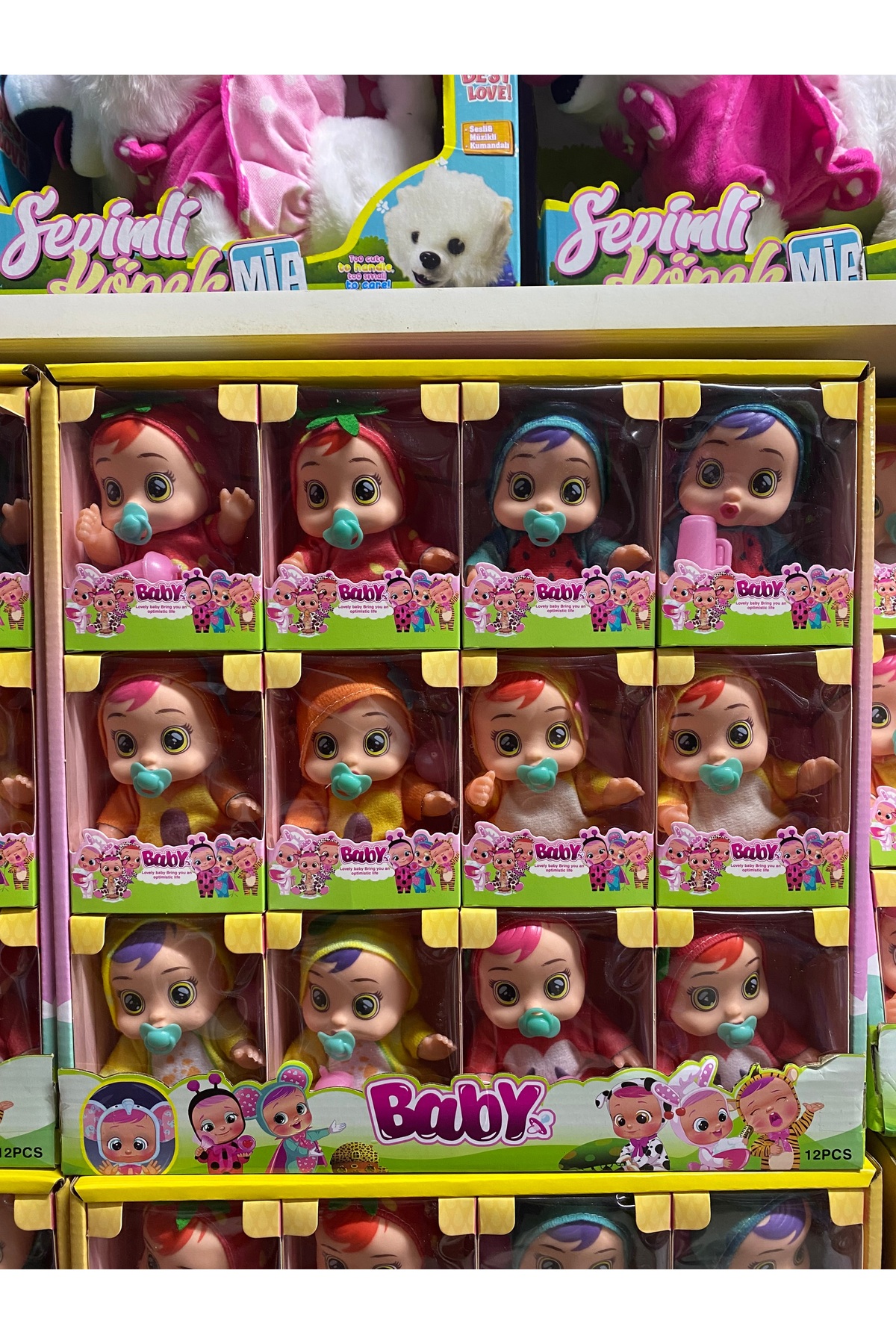عروسک های اسباب بازی و لوازم جانبی گریه کودک با شیشه پستانک سایز کوچک 12 سانتی متر Happy Toys