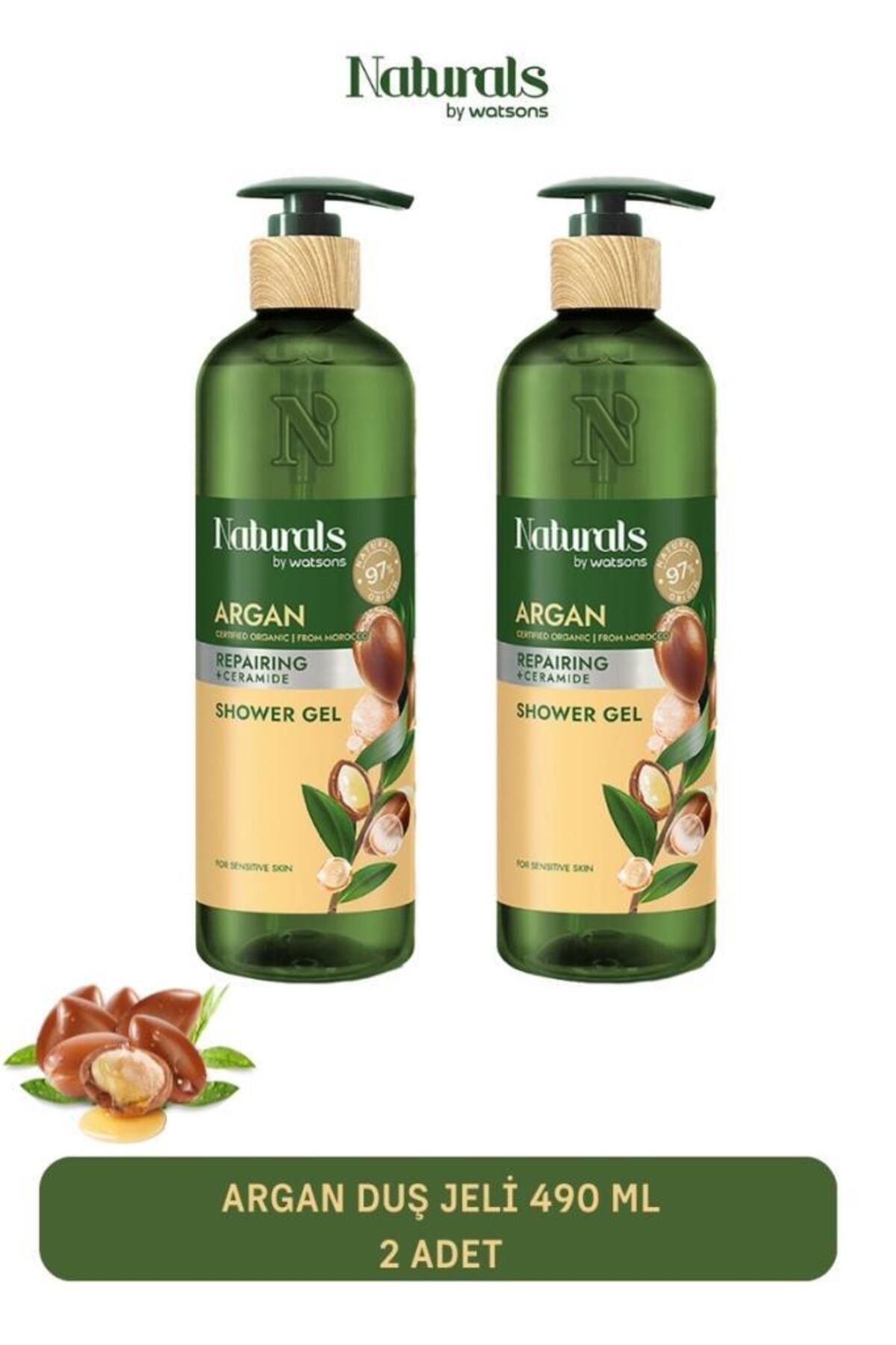 ژل دوش آرگان نچرالز بای واتسونز Naturals by Watsons، بسته ۲ عددی ۴۹۰ میلی‌لیتری
