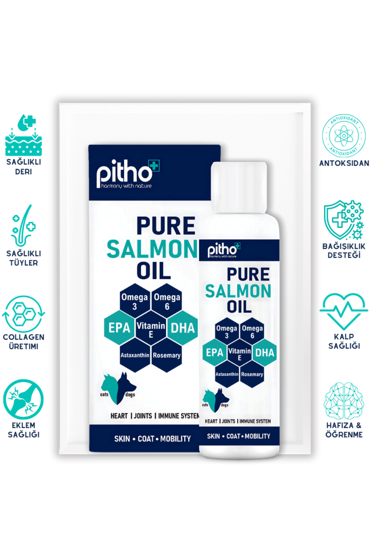 روغن سالمون قطره‌ای حیوانات خانگی پیثو Pitho، مدل PSO100، ۲۰۰ میلی‌لیتر