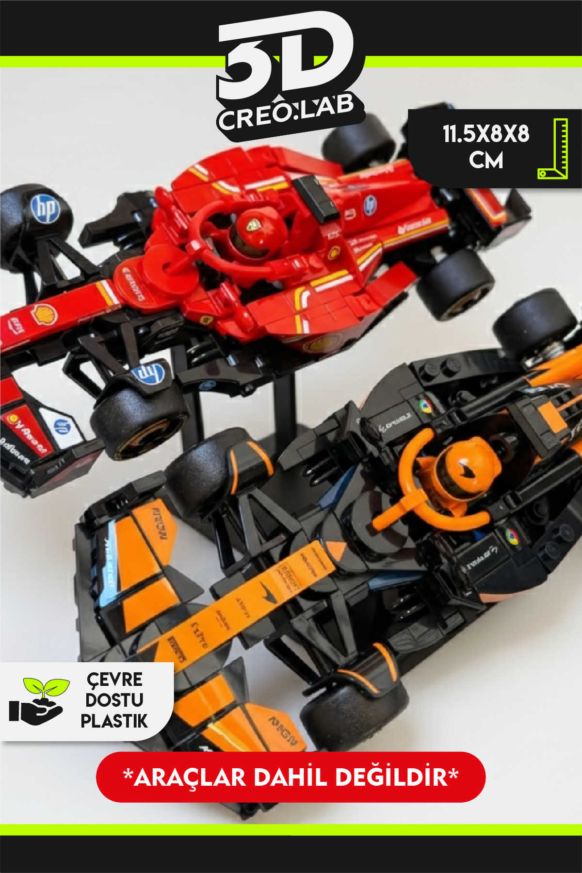 لگو و اسباب بازی های ساخت محور پایه نمایشگر 2 تکه خودرو LEGO F1 از ترکیه 3Dcreo.lab