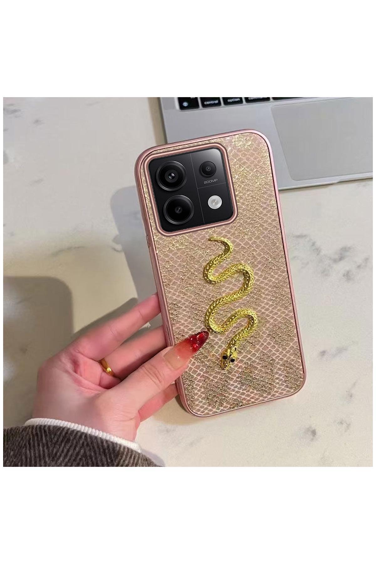 کاور و قاب سازگار شیائومی POCO M6 PRO سیلیکونی رز طلایی ZEBANA GOLDEN SERPENT اورجینال Zebana