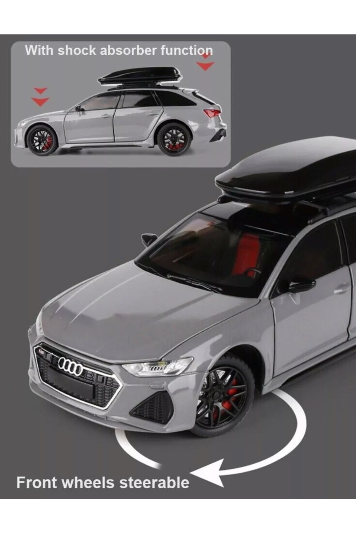 مدل خودرو AUDI RS6 CAR STATION WAGON 1:24 DIECAST METAL MODEL COLLECTION با صدا و نور 21 سانتی متر اورجینال scntoys