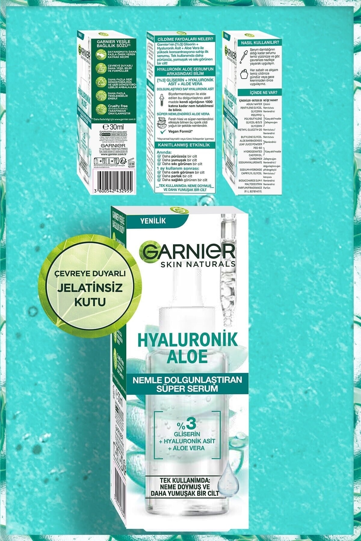 Garnier سرم مرطوب کننده و پلاسمینگ سوپر با هیالورونیک و الوئه 30 میلی لیتر
