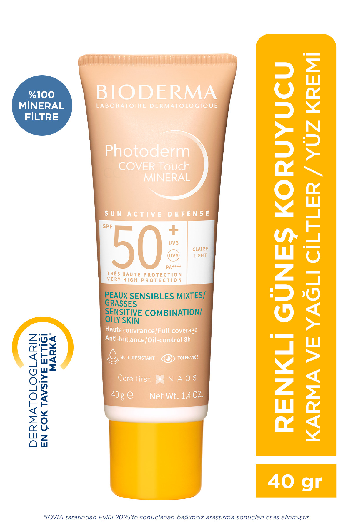 کرم ضد آفتاب مدل Photoderm Cover Touch با SPF+50 با حجم 40 میل بایودرما Bioderma