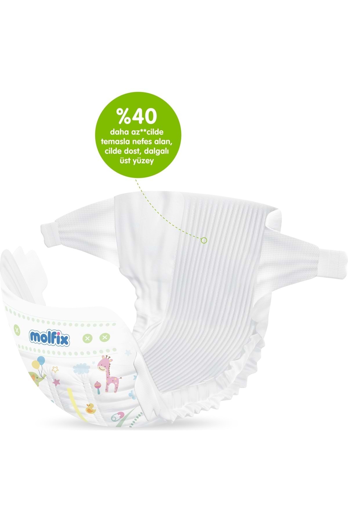پوشک بچه سایز PURE &amp; SOFT: 1 2 5 کیلوگرم نوزاد 80 تکه جامبو اقتصادی PK اورجینال Molfix