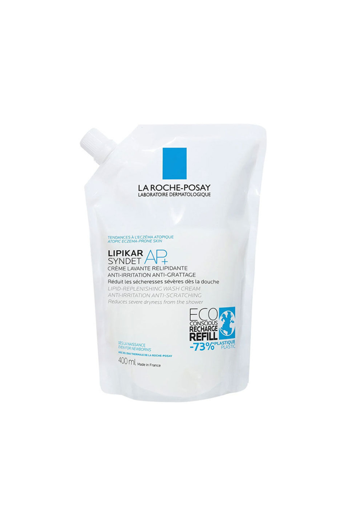 La Roche Posay ژل شستشوی بدن لیپیکار سیندت برای پوست خشک، بسته بازپرکنی ۴۰۰ میلی لیتر