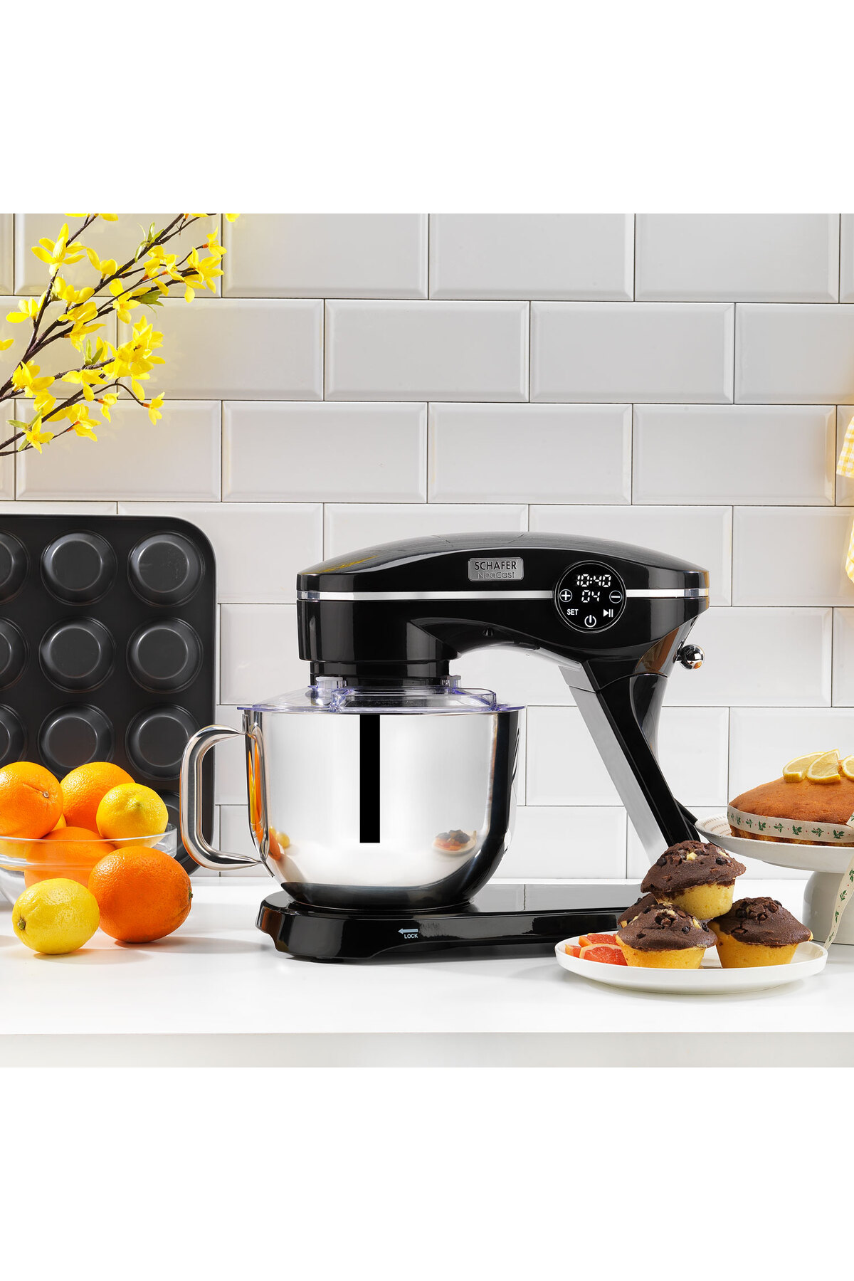 میکسر و ست پایه چدن دیجیتال NEOCAST 6 L مشکی اورجینال Schafer
