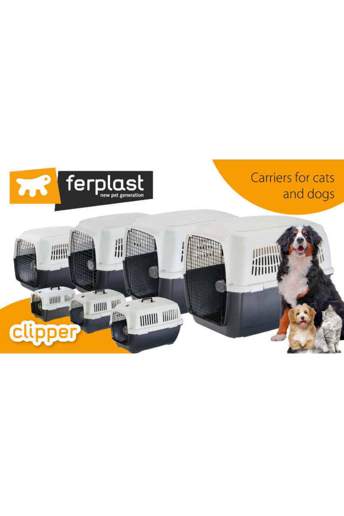 باکس حمل سگ فرپلاست Ferplast Clipper 7 IATA، پلاستیکی، قهوه‌ای