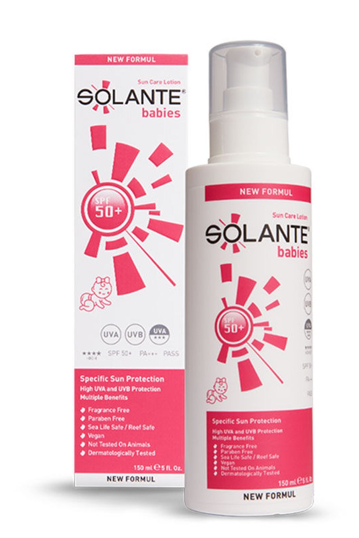 لوسیون ضد آفتاب Babies Sun Care Spf 50 مراقبت از بچه و نوزادان 150میل سولانته Solante