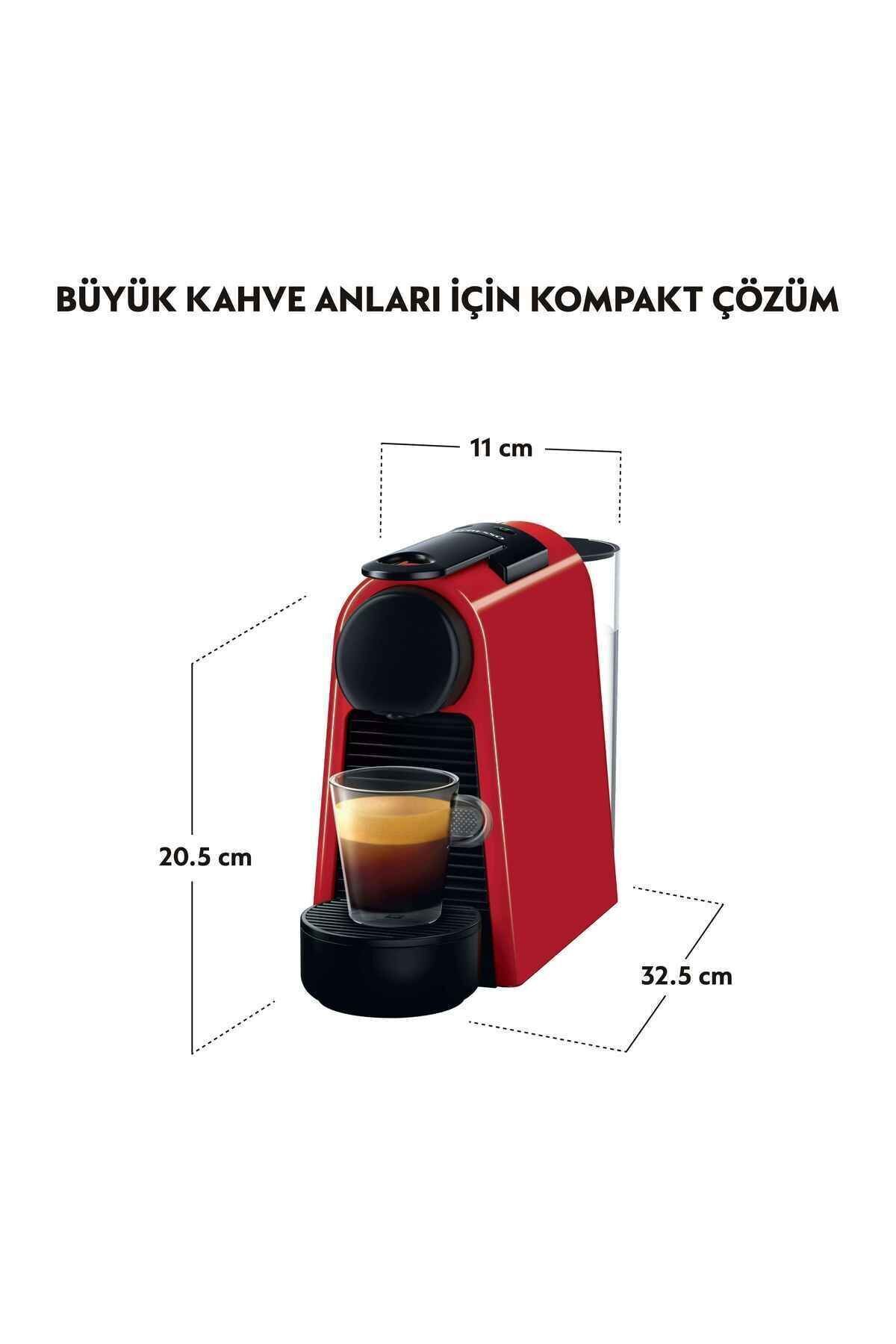 دستگاه اسپرسو و کاپوچینو قهوه ساز مینی D30 ESSENZA قرمز اورجینال Nespresso