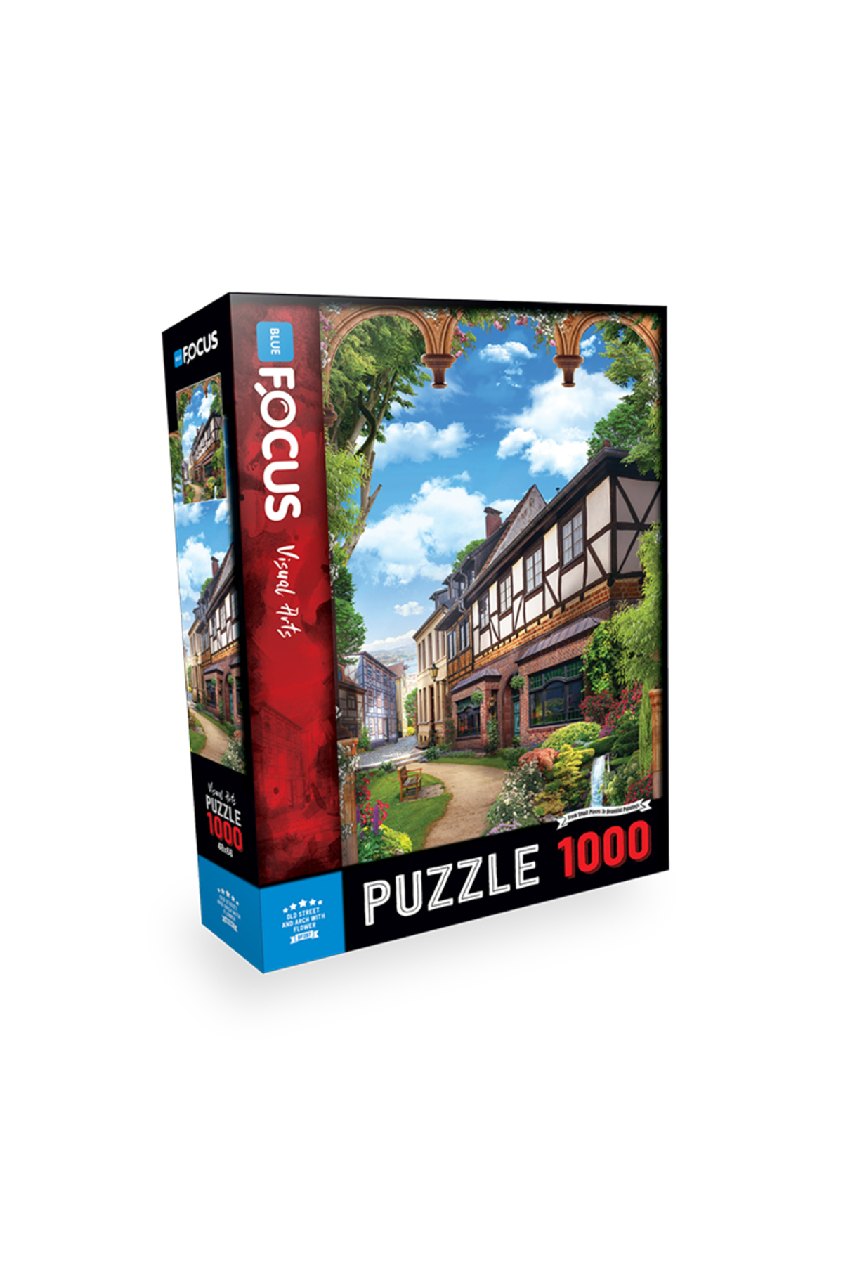 پازل 1000 قطعه خیابان قدیمی و کمربند گل قوس با اورجینال Blue Focus