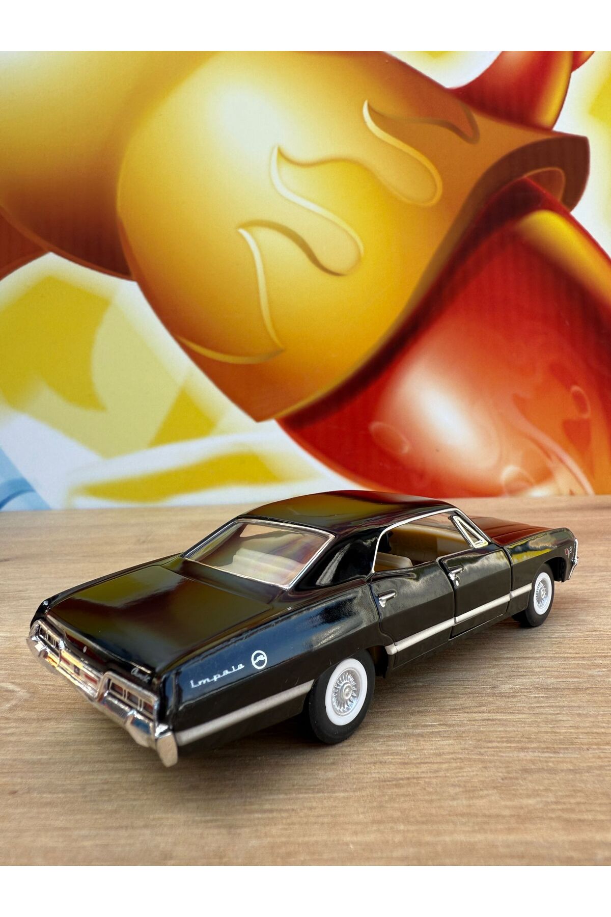مدل خودرو PULL DROP 1967 CHEVROLET IMPALA مشکی DIECAST MODEL CAR CHEVY OPENING DOORS اورجینال scntoys