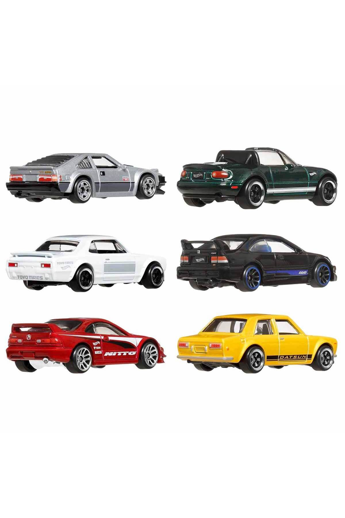 ماشین اسباب بازی 1:64 چرخ های داغ ژاپنی با مضمون 6 CAR SET JBY77 هات ویلز اورجینال HOT WHEELS