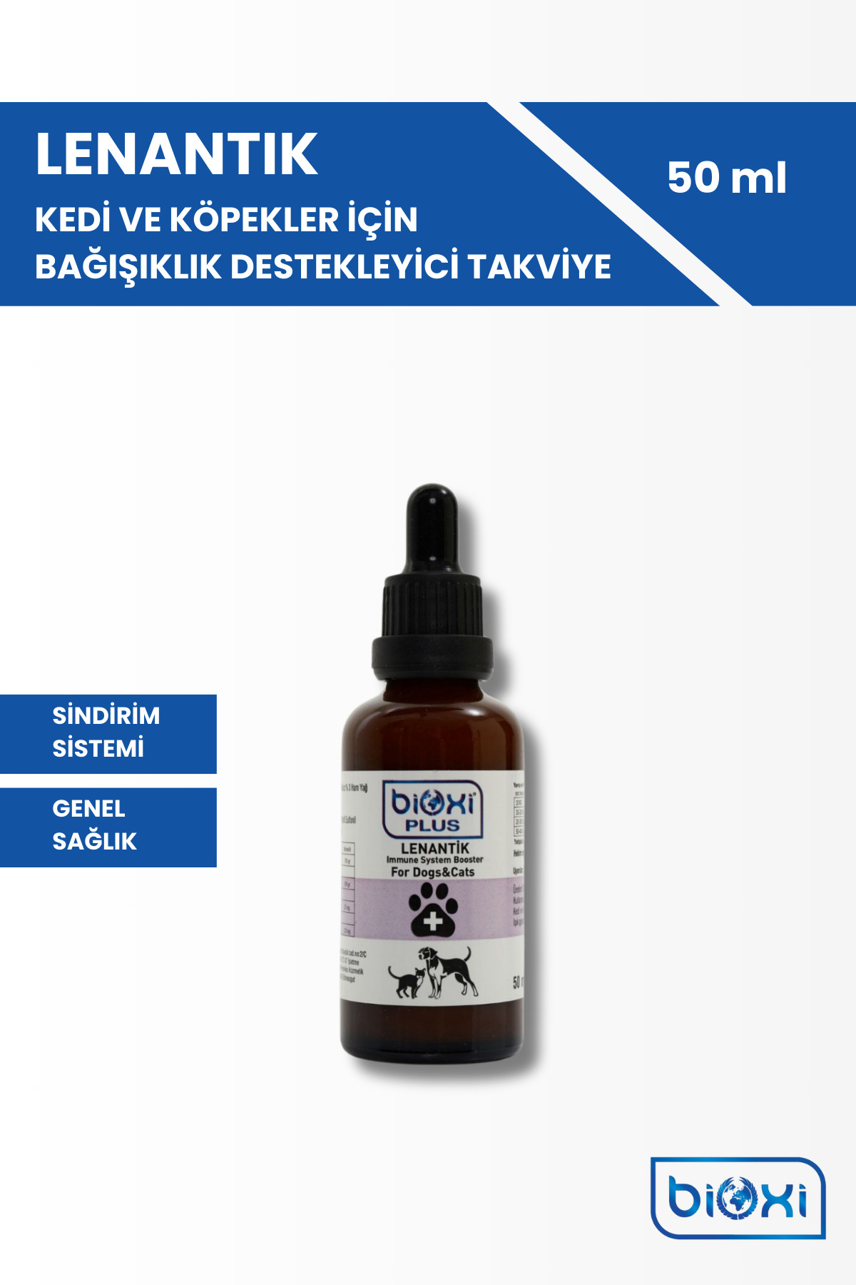 مکمل غذایی گربه و سگ Lenantik، بیوکسی Bioxi، ۵۰ میلی‌لیتر