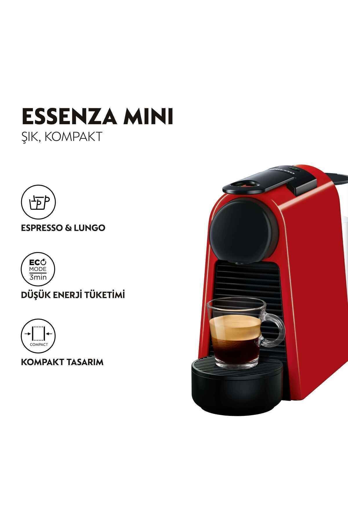دستگاه اسپرسو و کاپوچینو قهوه ساز مینی D30 ESSENZA قرمز اورجینال Nespresso