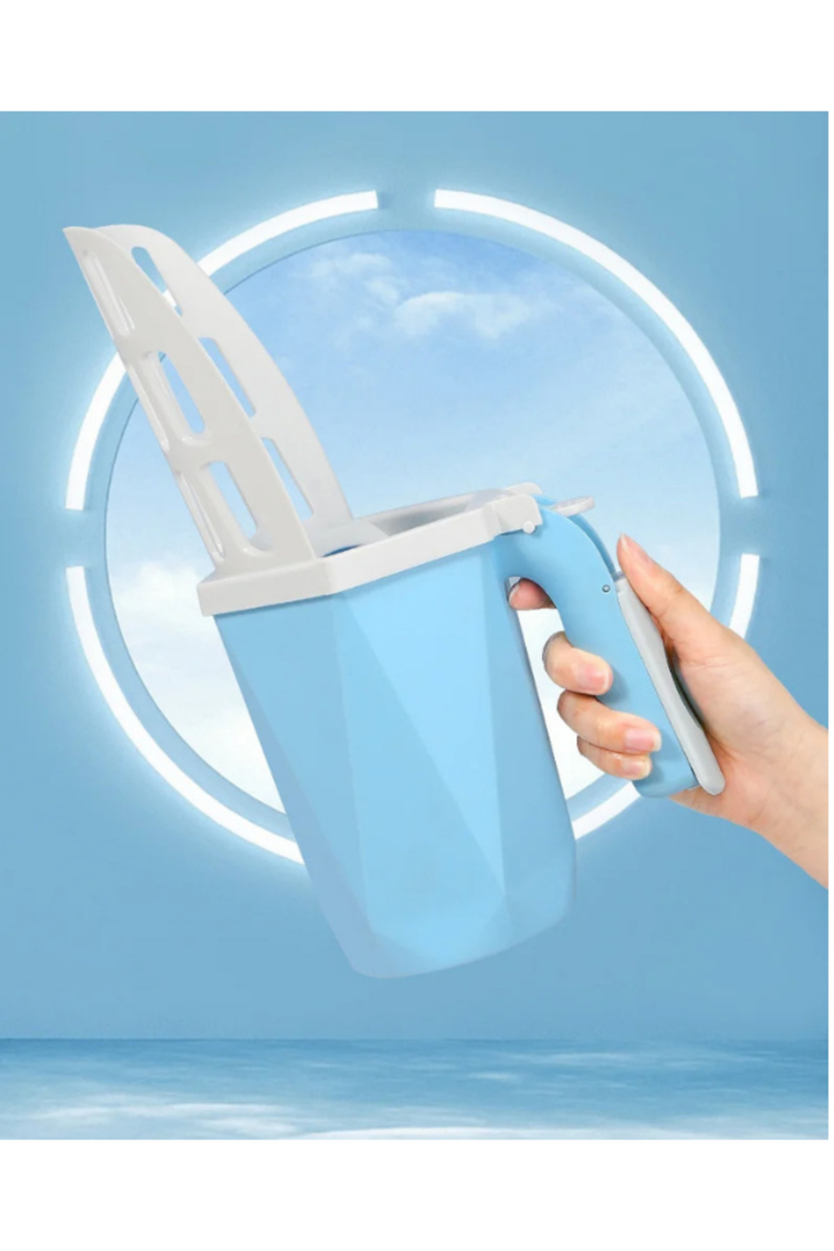 بیلچه خاک گربه لیترلکس LitterLux با الک و محفظه کیسه، مدل DP-042، آبی