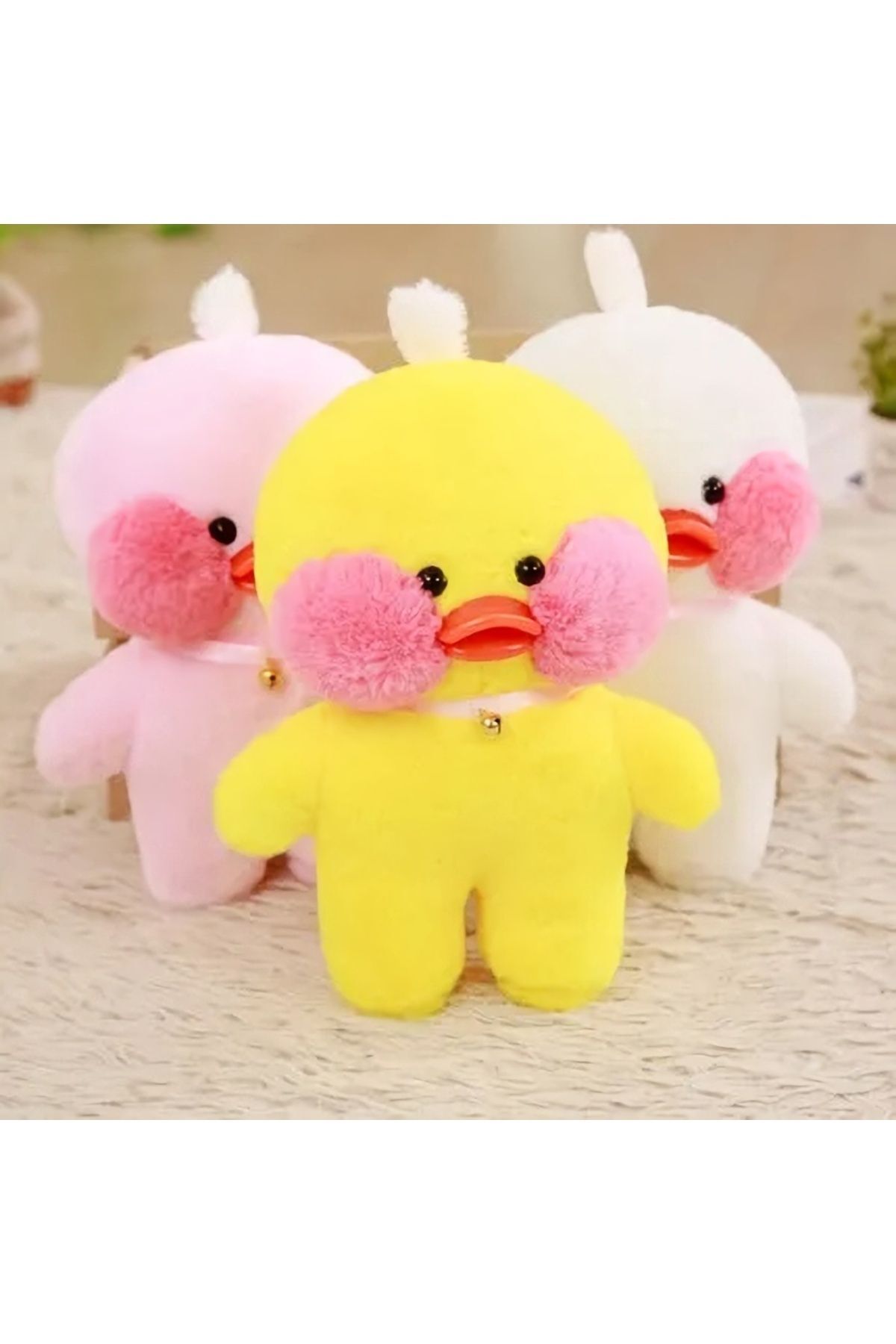 اسباب بازی های پشمی کارتونی LALAFANFAN 30CM جوجه اردک مخمل دار بدون لوازم جانبی هدیه تولد از ترکیه DuruToys