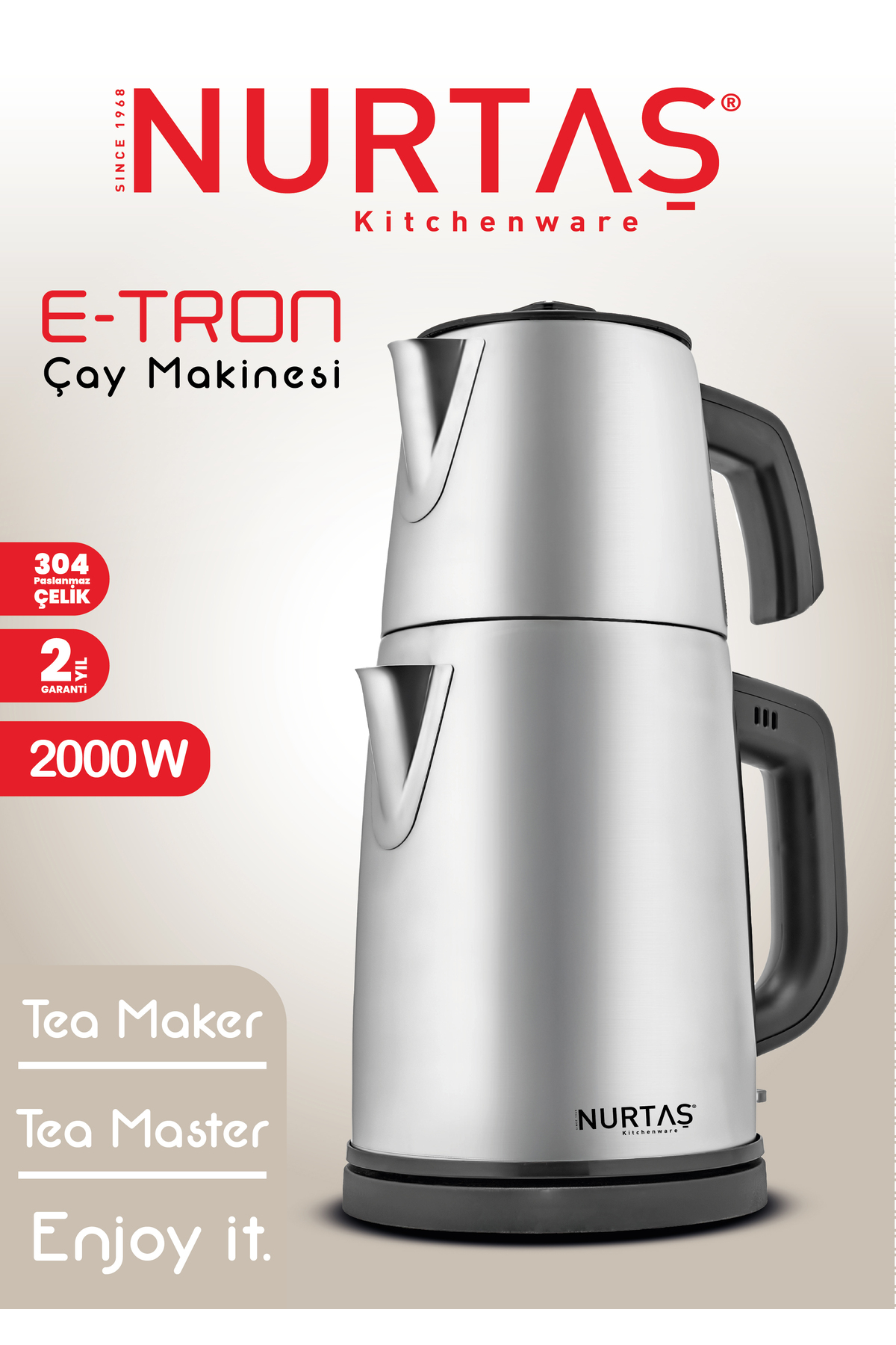 چای ساز دستگاه خوری برقی نورتاش E TRON اورجینال Genel Markalar