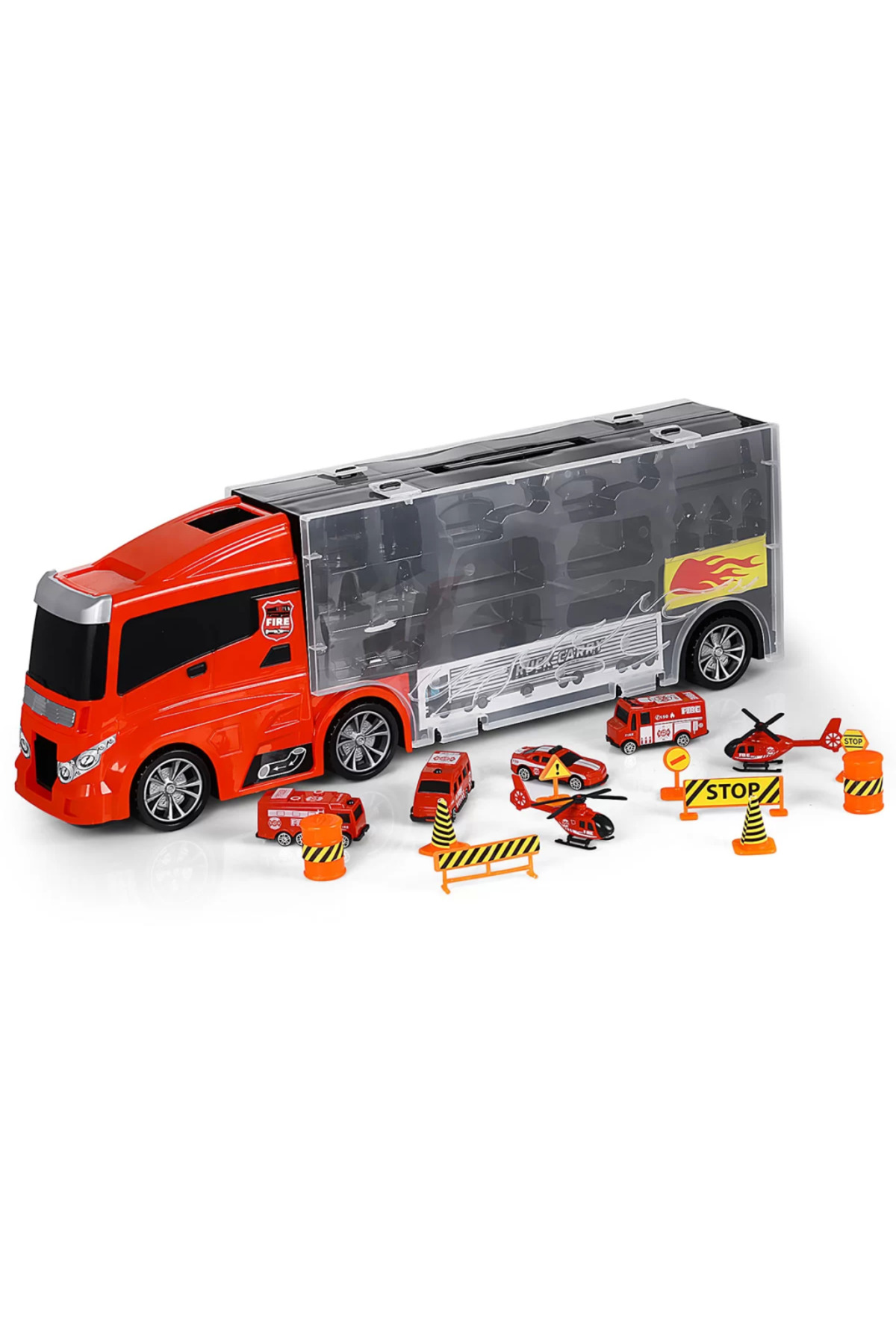 لگو و اسباب بازی های ساخت محور LISINYA193 NESSIWORLD FIRE TRUCKS CARRIER TRUCK 16 تیکه از ترکیه Genel Markalar