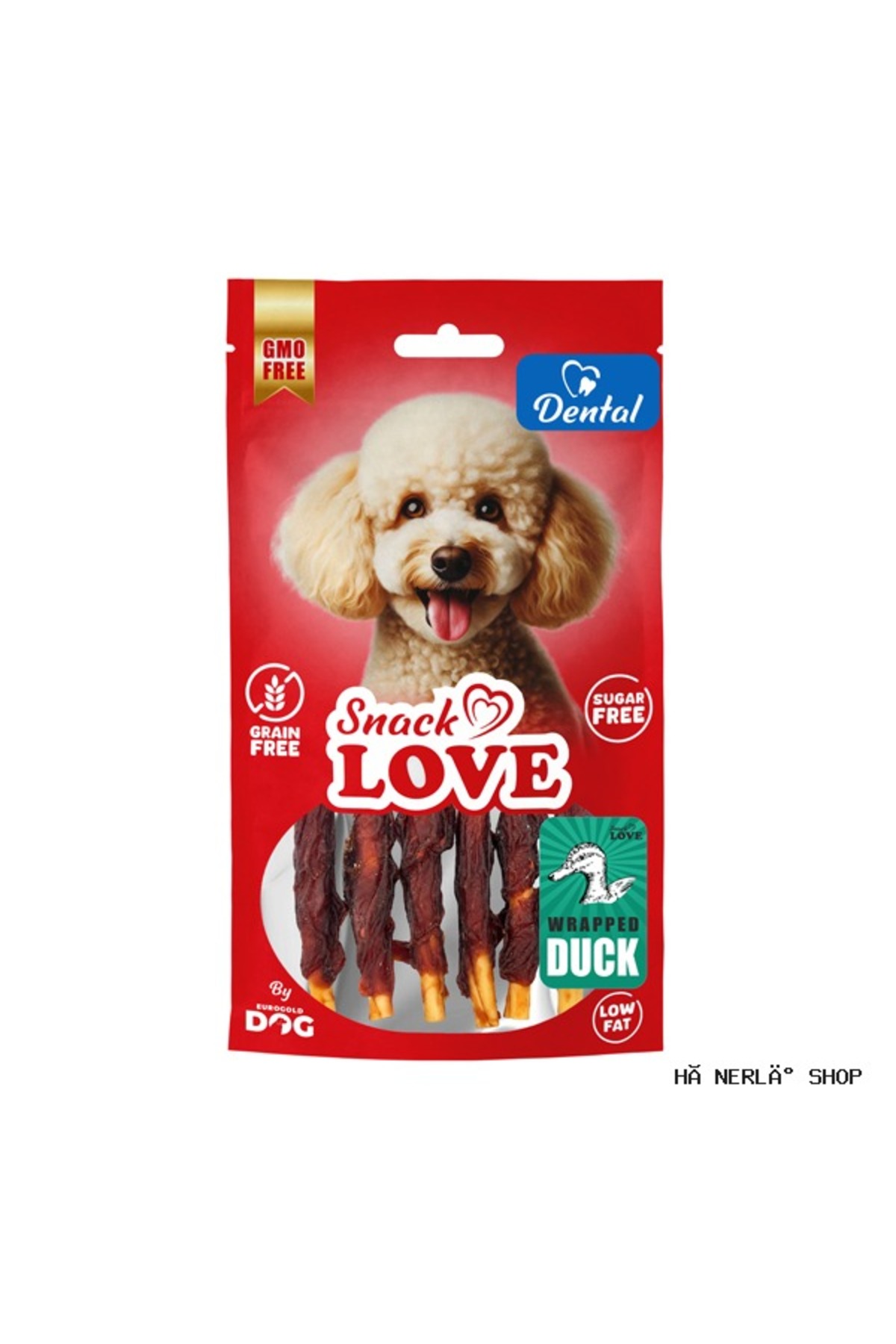 تشویقی سگ یوروداگ Eurodog Snack Love با گوشت اردک، چوب پیچ‌خورده ۱۰ سانتی‌متری