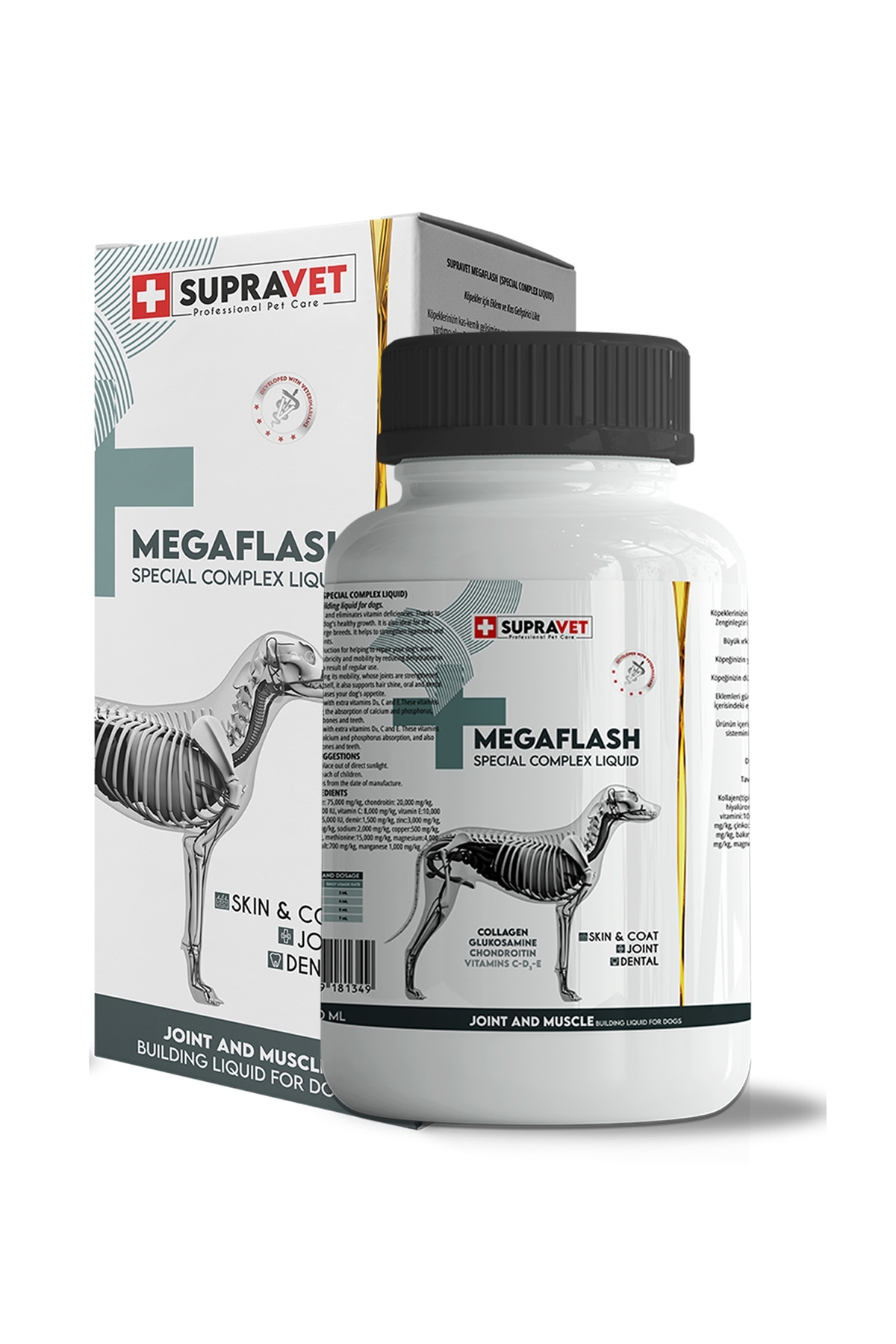 مایع تقویت‌کننده مفاصل و عضلات Mega Flash XXL سوپراوت Supravet، ۵۰۰ میلی‌لیتر