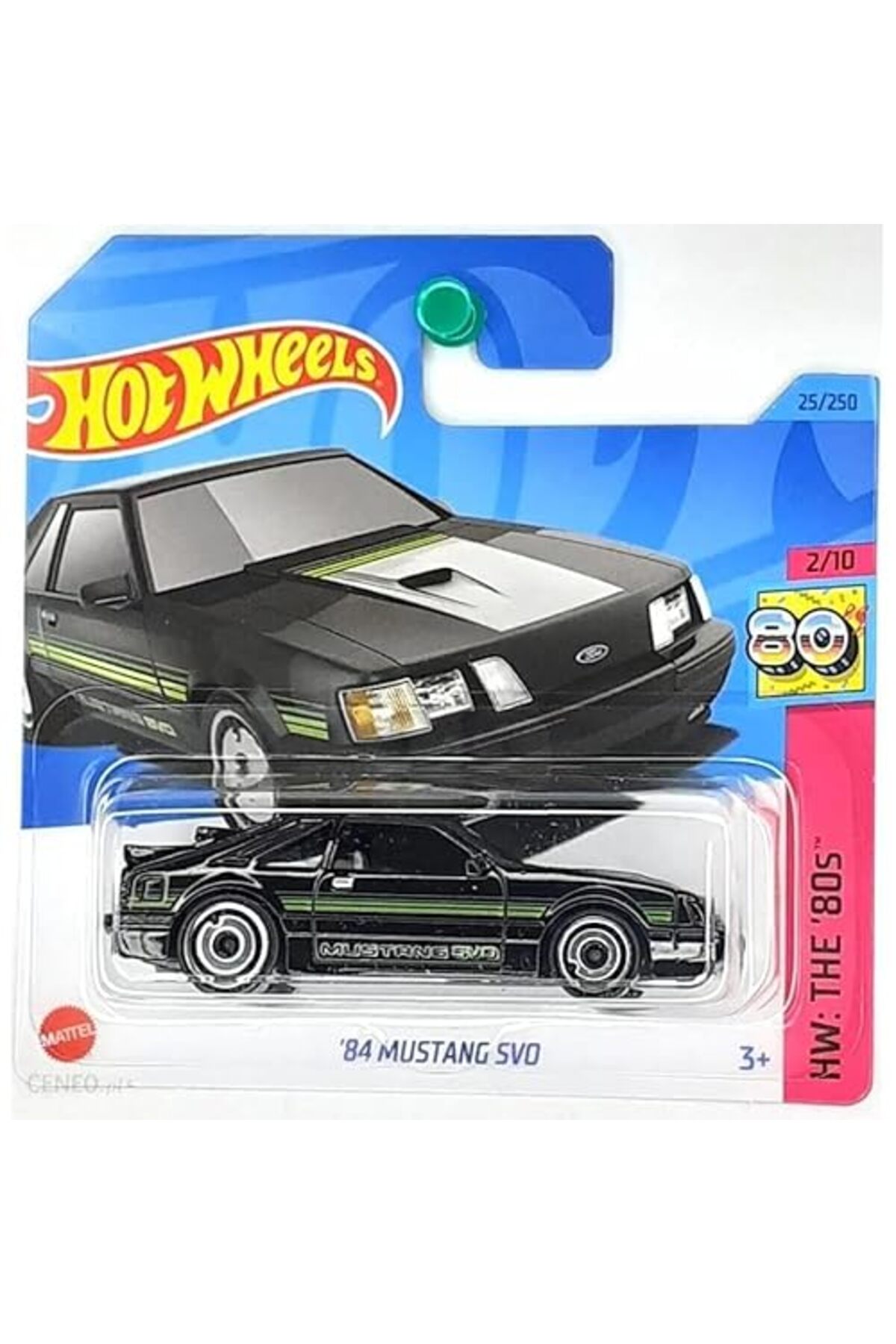 ماشین اسباب بازی SINGLE CARS 84 FORD MUSTANG SVO HKJ60 هات ویلز اورجینال HOT WHEELS