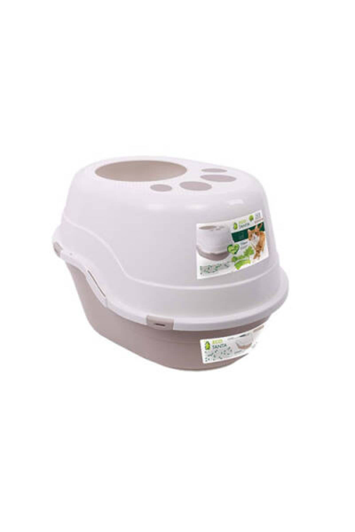 توالت سرپوشیده گربه Eco Tanta، بژ شنی، ۶۳×۴۹×۴۲ سانتی‌متر