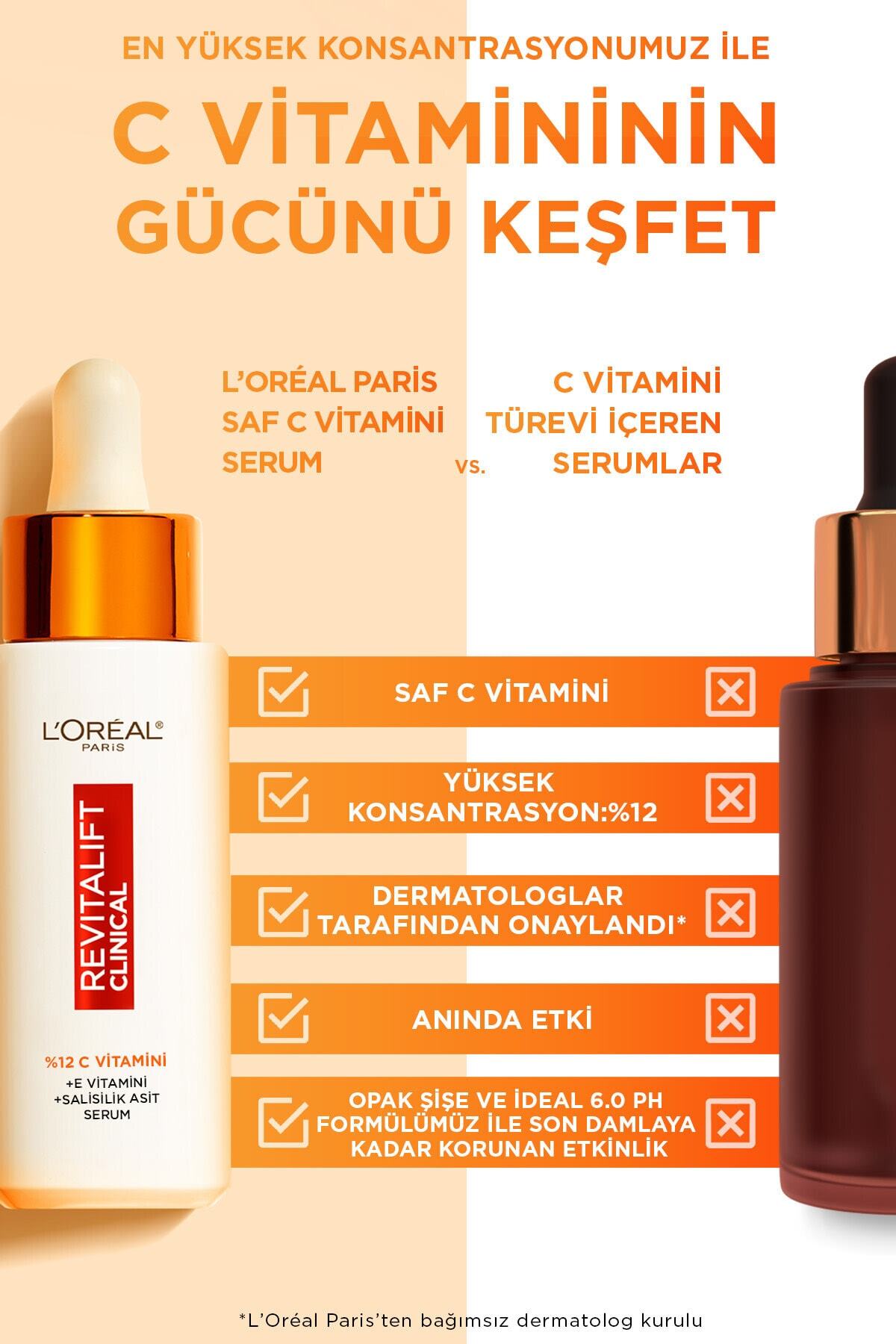 سرم پوست REVITALIFT بالینی 12 ٪ ویتامین C خالص سرمی 30 میل 2 قطعه L'Oreal Paris