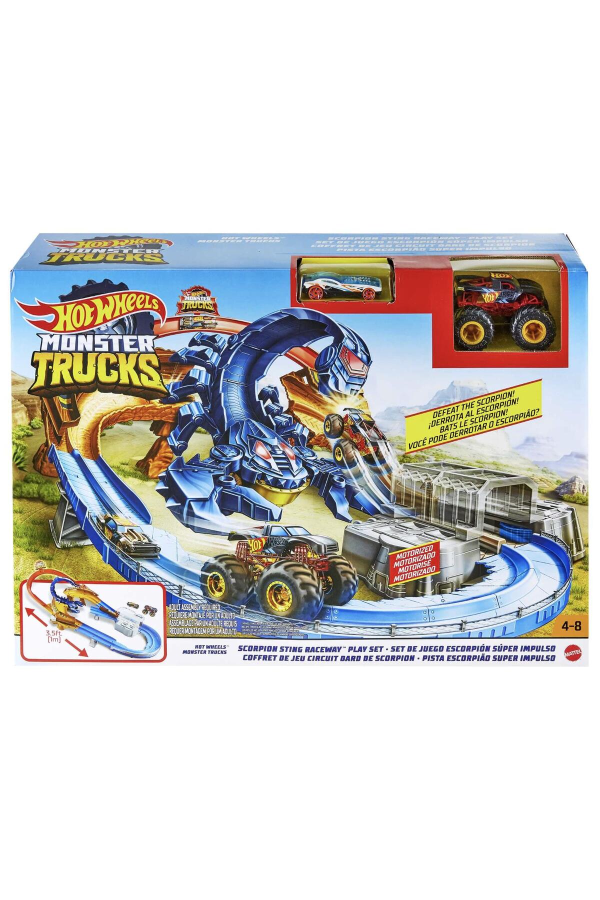 ماشین اسباب بازی MONSTER TRUCKS SCORPIO BITE RACING مجموعه GTL33 هات ویلز اورجینال HOT WHEELS