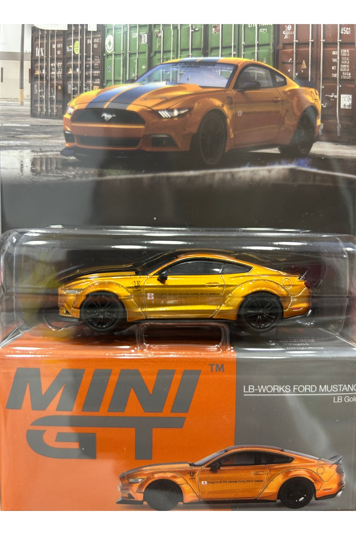 مدل خودرو بسته تاول طلایی LB WORKS FORD MUSTANG اورجینال mini gt