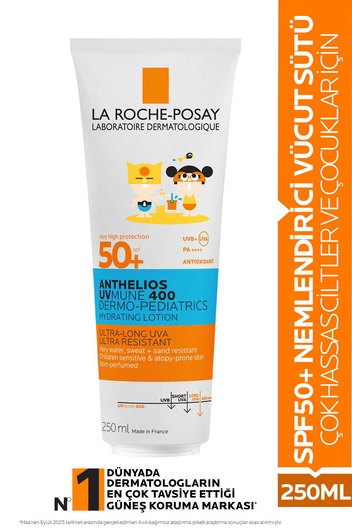 La Roche Posay محصول ضدآفتاب بدن آنتلیوس داروپزشکی Uvmune400 مرطوب کننده SPF50+ 250 میلی لیتر