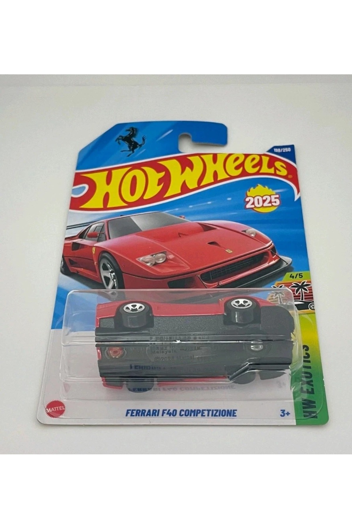 ماشین اسباب بازی FERRARI F40 COMPETIZIONE LONG CARD RED 2025 COLLECTION DIECTAST CAR 1:64 هات ویلز اورجینال HOT WHEELS