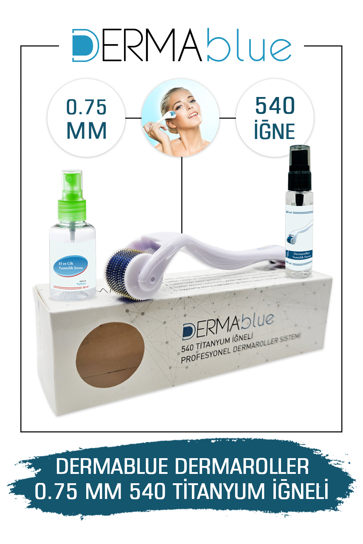 درمارولر تیتانیوم 540 سوزن 0.75 میلی متری اصل ضد عفونی کننده غلتکی درما Dr.Pen