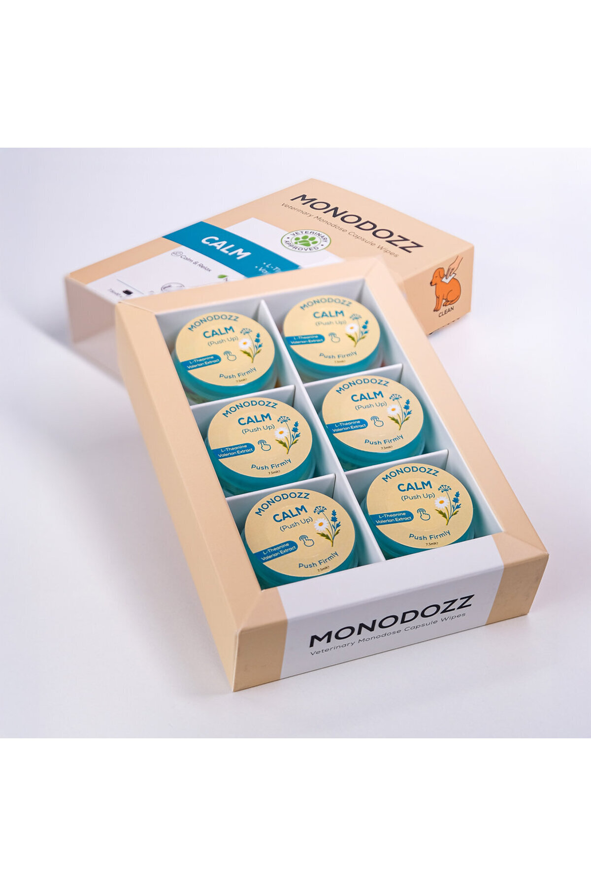 دستمال درماتوکازمتیک سگ و گربه مونودوز MONODOZZ CALM Push Up Capsule Wipes، مدل 003