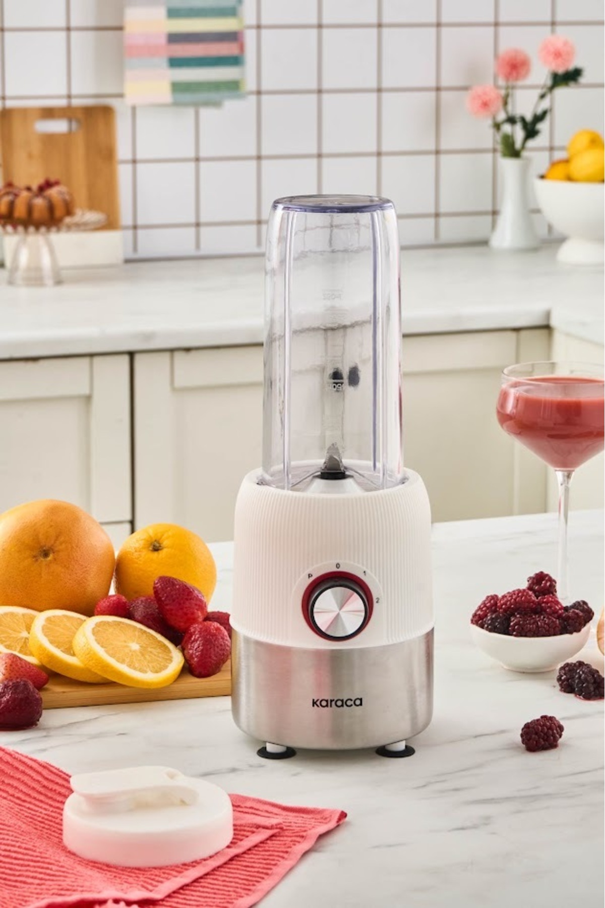 مخلوط کن شخصی اسموتی BLEND &amp; RUSH INOX BLENDER سفید اورجینال Karaca