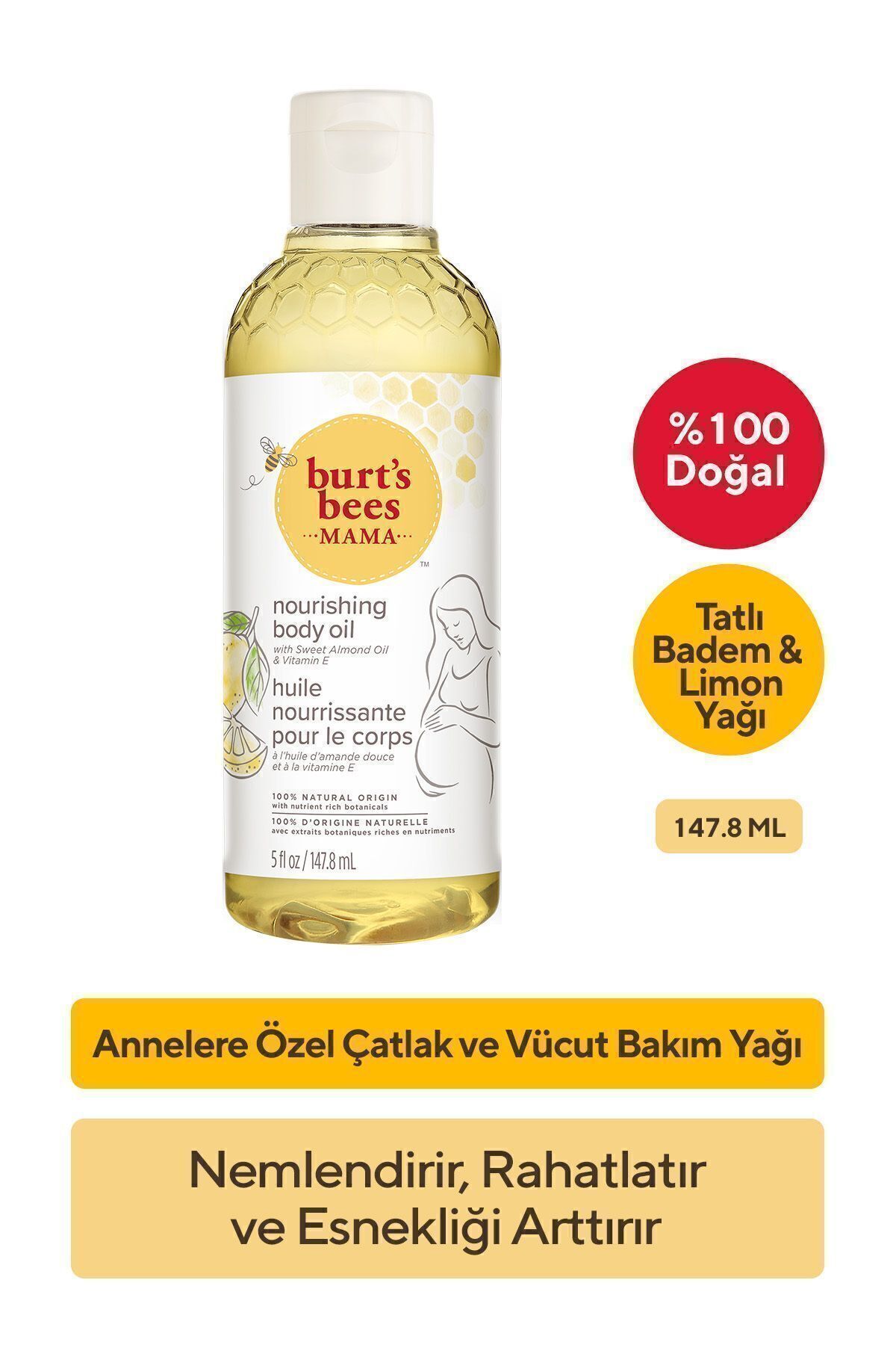 کرم ترک پوستی روغن مخصوص مراقبت از بدن مادران ماما بی 147.8 میل. اورجینال Burt's Bees